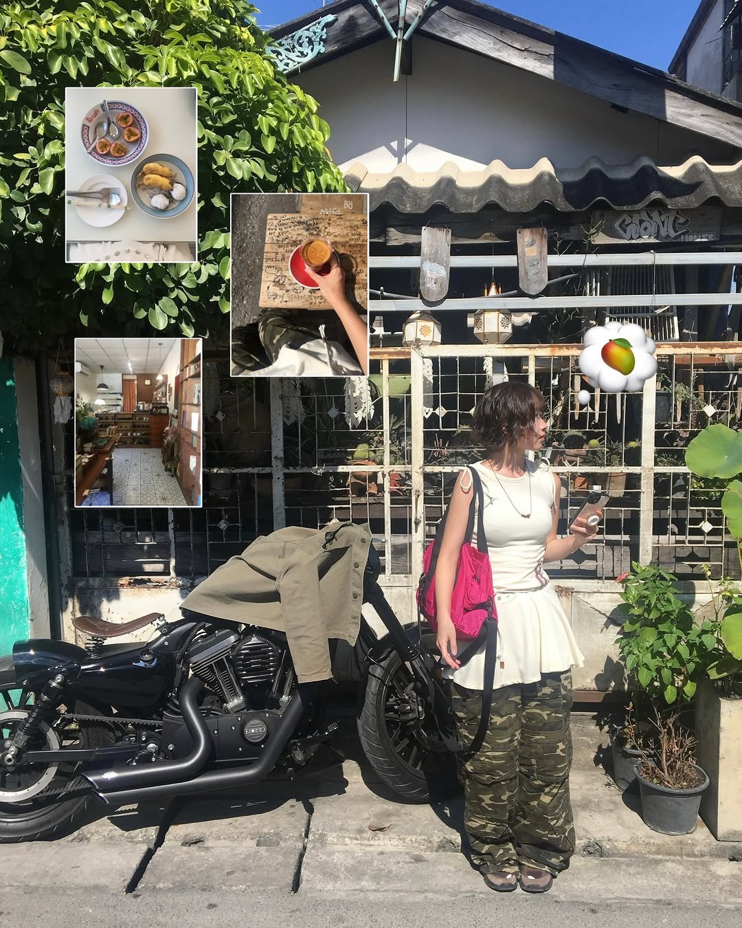 Photo shared by 소리소리 옷장 | 키작녀 캐주얼룩 • 빈티지룩 on December 20, 2025 tagging @dmntseoul, and @millowomen. May be an image of motorcycle, scooter and text.