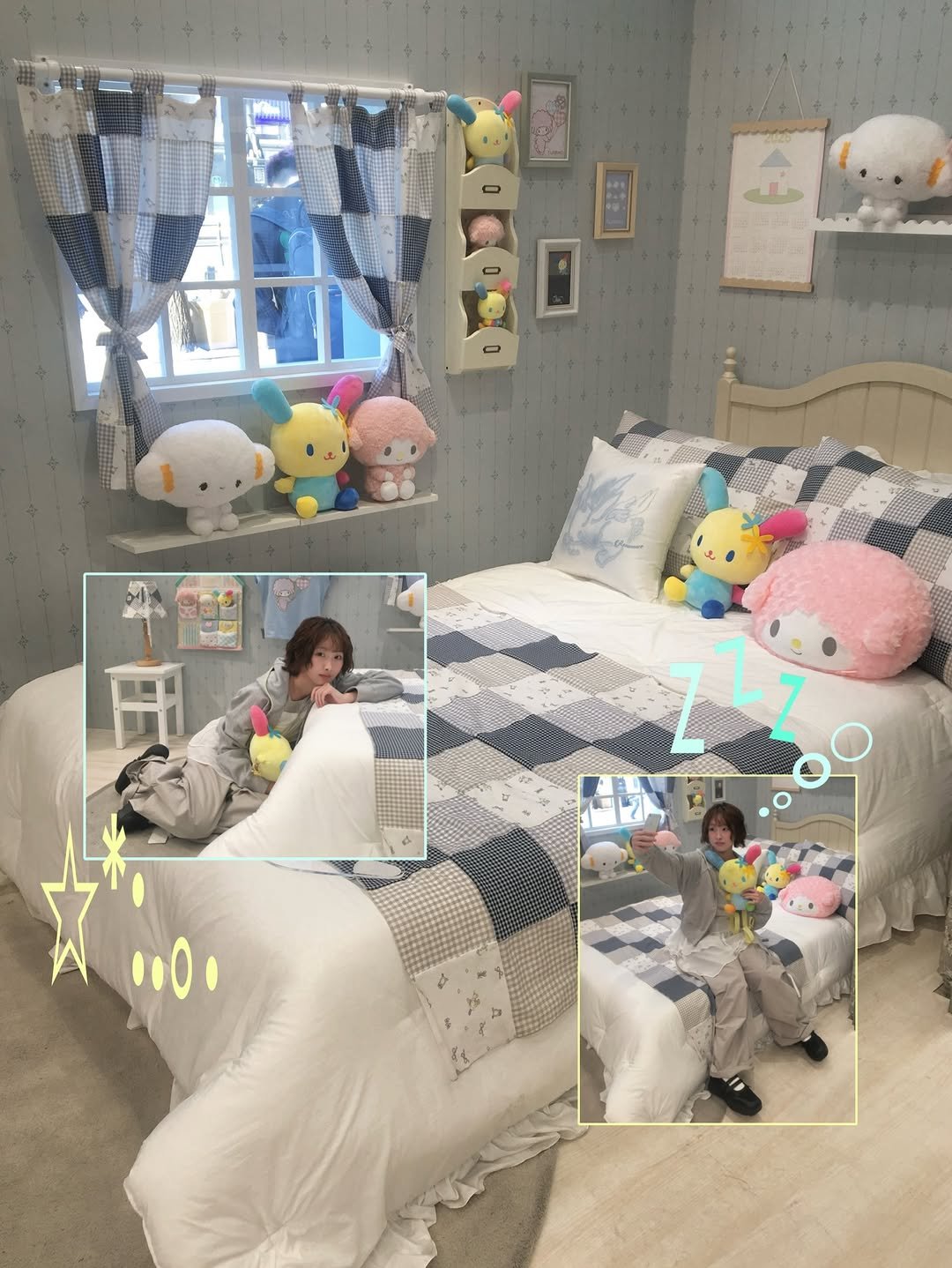 Photo by 소리소리 옷장 | 키작녀 캐주얼룩 • 빈티지룩 on April 03, 2026. May be an image of mattress, blanket, beanbag chair, baby bed, bedroom and text that says 'e zi 11 ..O.'.