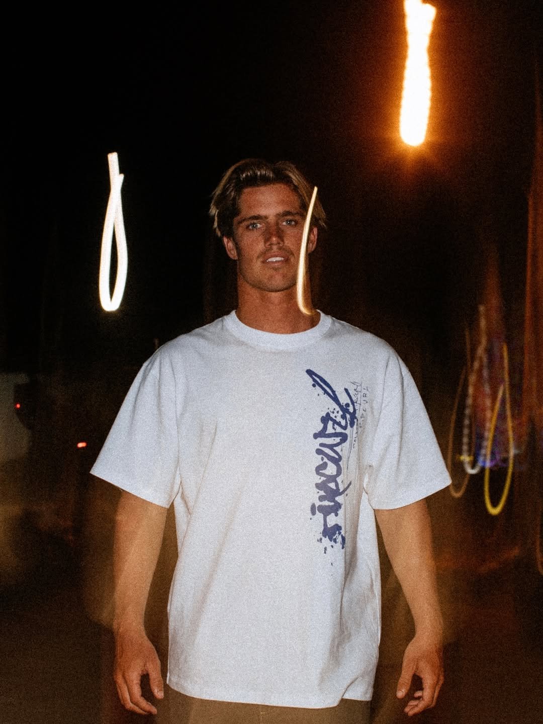 Photo shared by Rip Curl on March 03, 2026 tagging @itsjust_morgan. May be an image of skateboard, fire, sparkler and text.