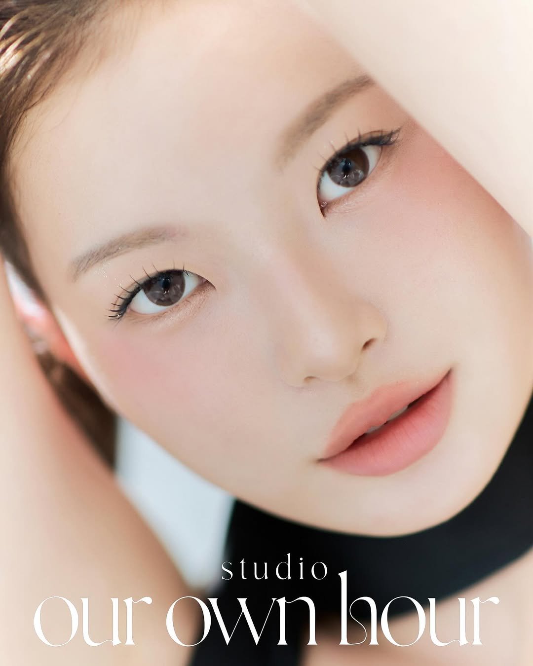 Photo by 아워오운아워 l 배우프로필 l 플라워화보 l 한복화보 | on June 25, 2025. May be a closeup of 1 person, makeup, hair, magazine, poster and text that says 'studio hour our ownhou own'.