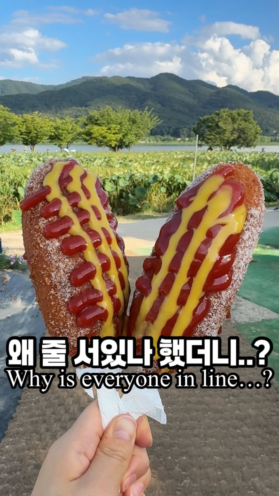 owol_foodie 게시물 이미지: 두물머리에 오면 꼭 맛봐야 한다는 전설의 간식 연핫도그! 
먹어보니 왜 줄서서까지...