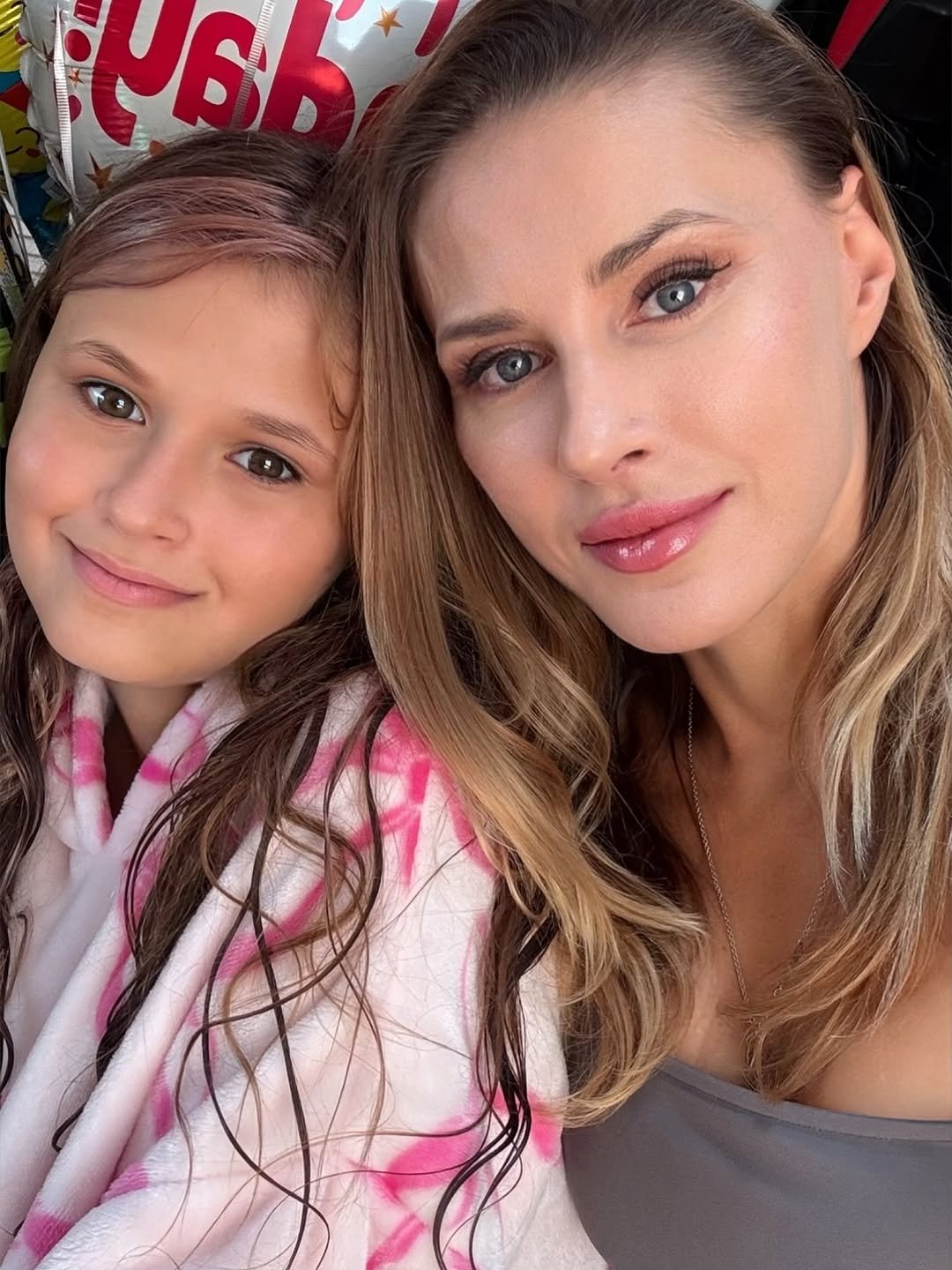 Photo by Oxana Rumyantseva on August 04, 2025. May be a selfie of 2 people, blonde hair, child, makeup, people smiling and text.