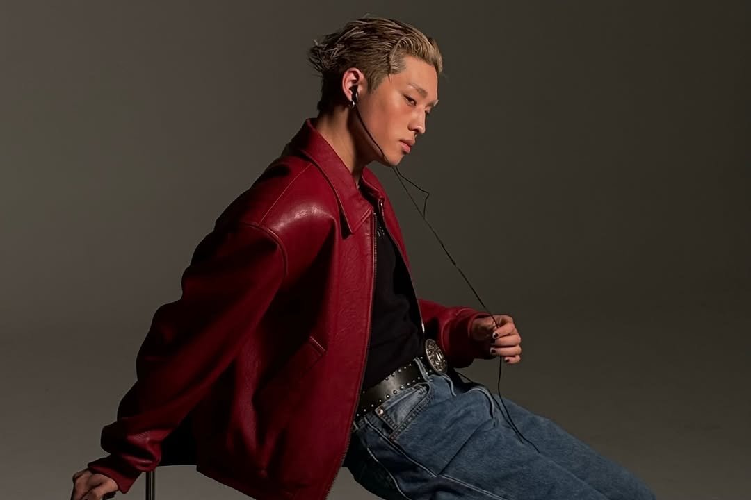 Photo by P1Harmony (피원하모니) on February 18, 2026. May be an image of one or more people, blonde hair, jacket, coat and text.