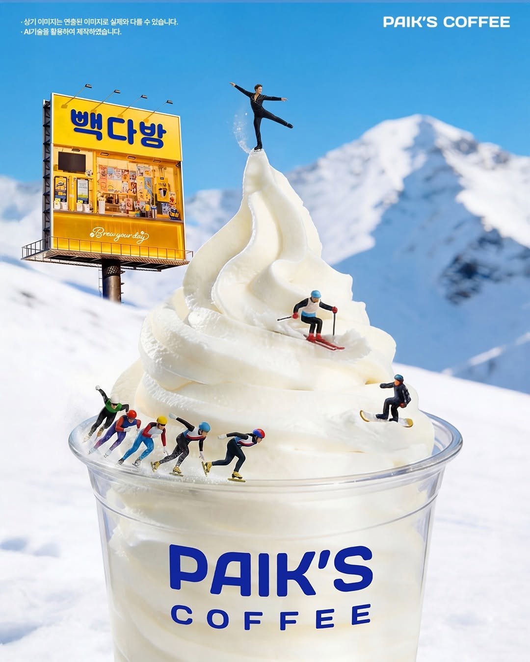 Photo by 빽다방 on February 13, 2026. May be an image of drink, yogurt and text.