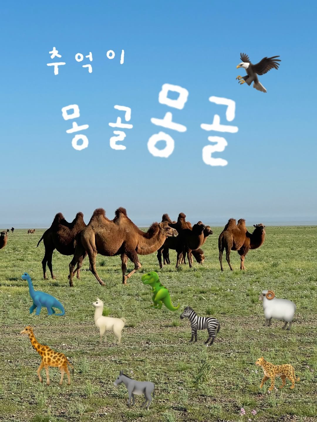 Photo shared by 팡팡이 • 여행크리에이터 on March 30, 2026 tagging @beautifuldestinations, @eudiny_insta, @yeomi.travel, @voyaged, and @daily_mongolia. May be an image of Bactrian camel and text that says '추억이 몽골용골'.