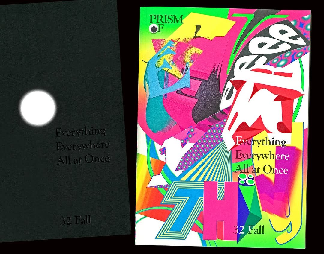 Photo shared by paper press on October 15, 2025 tagging @prismof_magazine. May be pop art of poster, magazine and text that says 'PRISM ኛኝ He S OF Everything Everywhere Eve Allat AllatOnce Once 재 7 32Fall'.