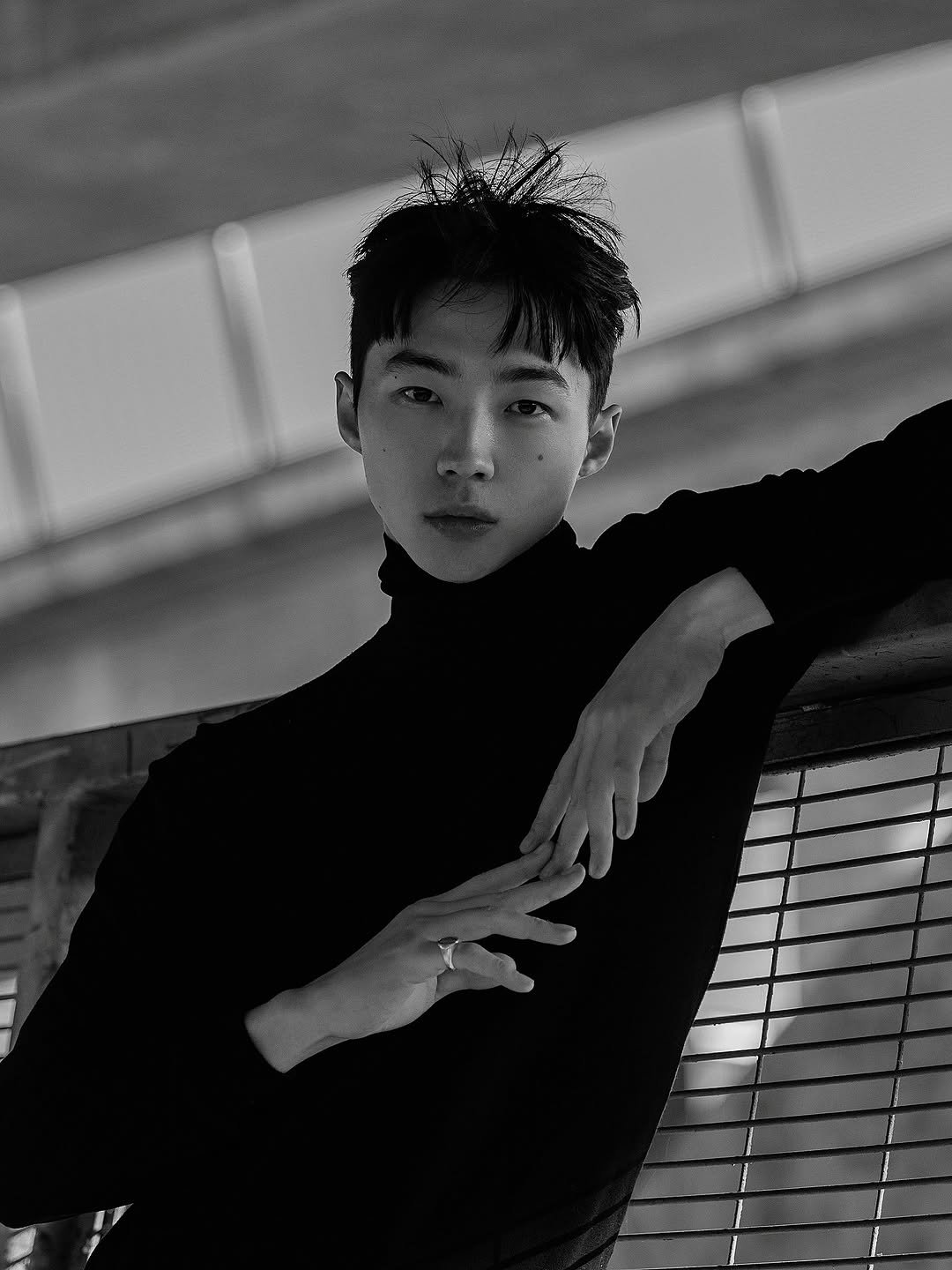 Photo by 박유리 / YURI PARK in New York, N.Y. with @vnymodels, @esteementertainment, and @nomadmgmt_west. May be a black-and-white image of turtleneck and text.