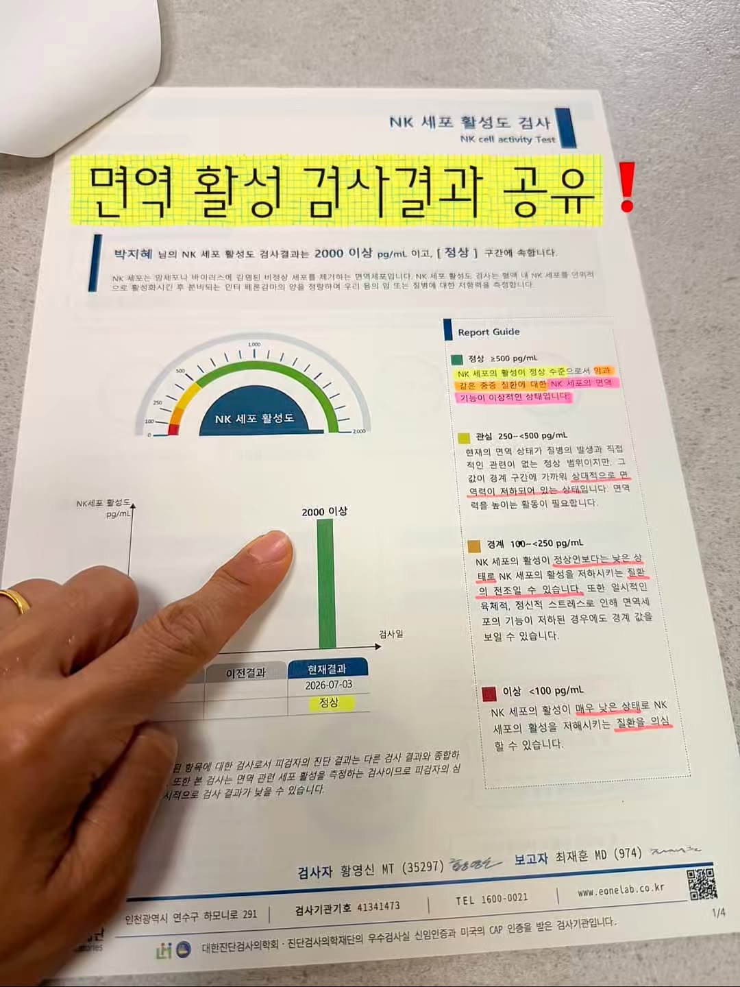 parkjihye7702 게시물 이미지: 🧐NK세포는 암세포등 변질된 세포들을 찾아 제거하는
선천성 면역세포에요.

1....