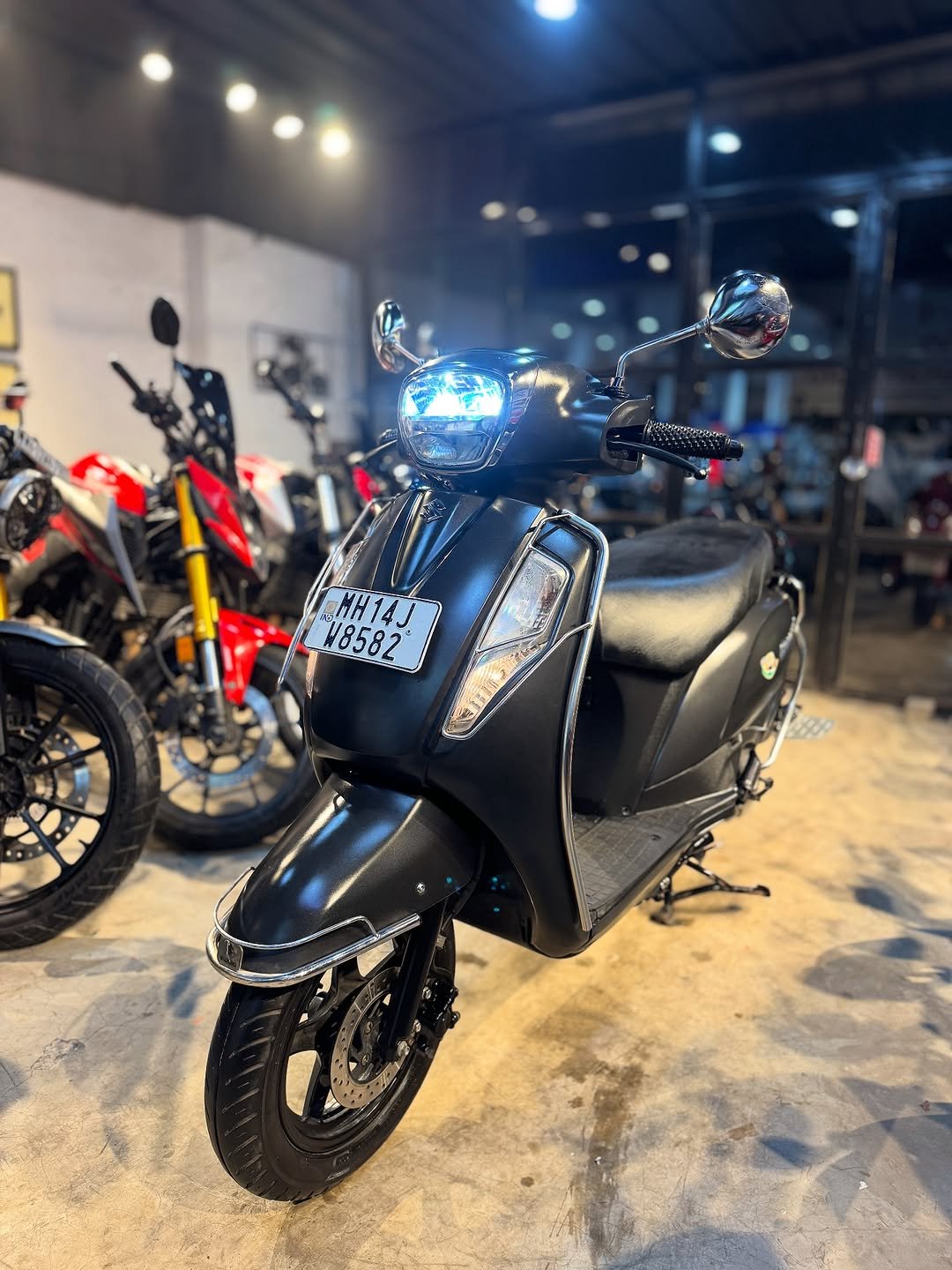 Photo by Parshwa Auto on August 29, 2025. May be an image of motorcycle, scooter and text.