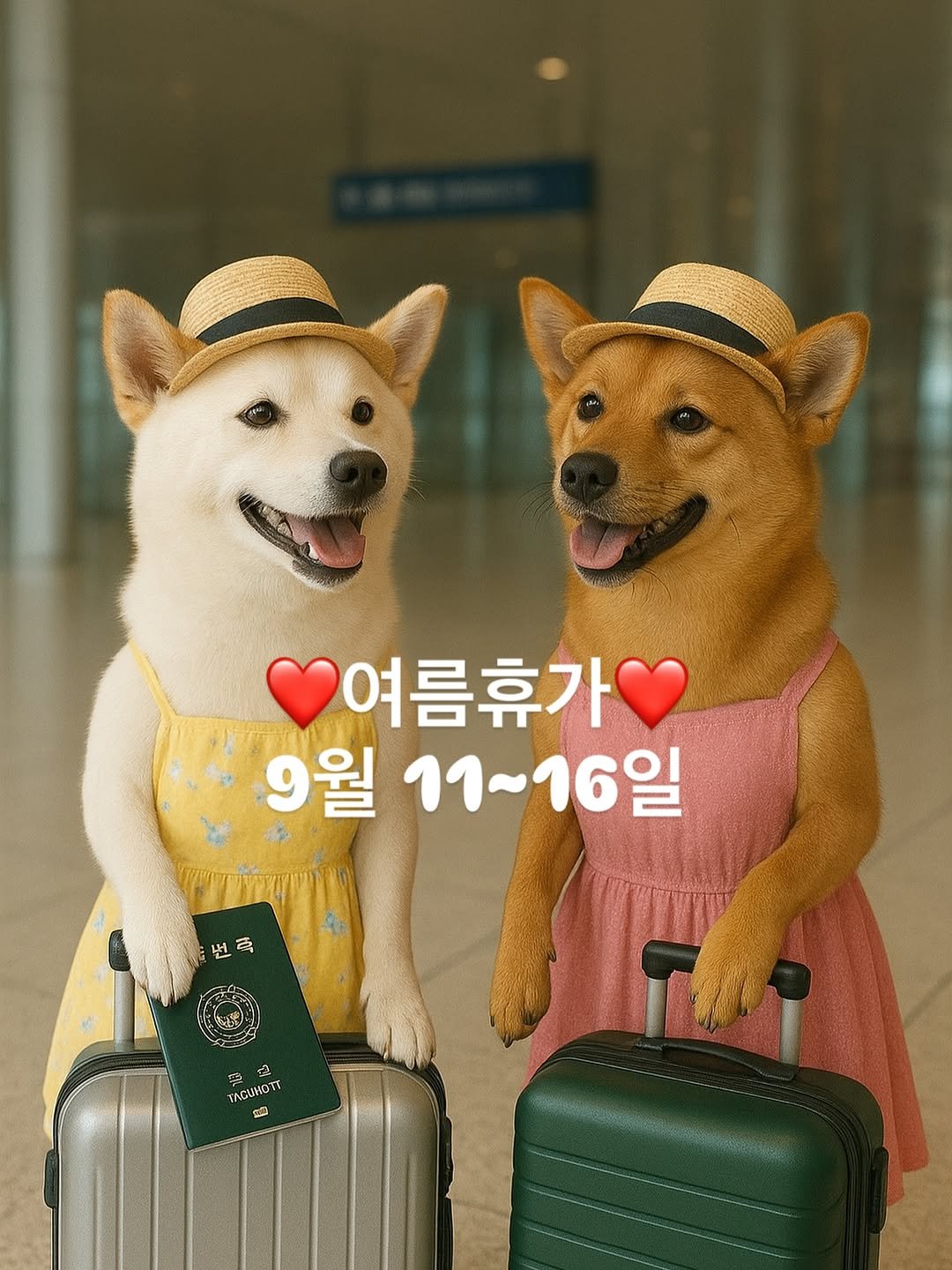 Photo by 단추과자상점 | 청리단길 | 디저트카페 | 다쿠아즈 | 수제디저트 | 구움과자 on August 30, 2025. May be an image of animal, poster and text that says '여름휴가 9월 11~16일 넌 번 名 TacυοTΙ 2 국 2 รูี'.