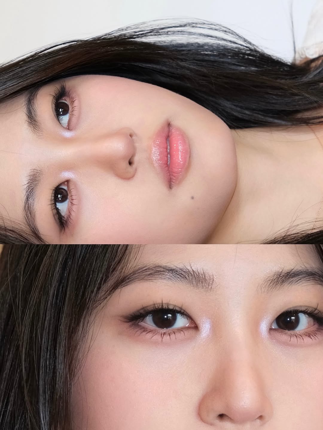 Photo shared by 이나 | Ena on August 12, 2025 tagging @enathin9. May be a closeup of 2 people, eyeliner, makeup and text.