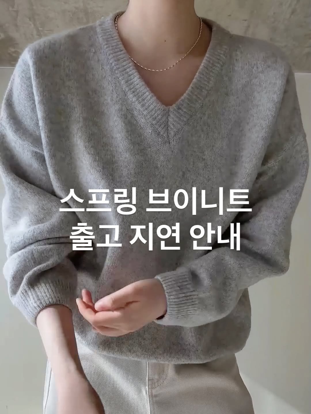 Photo by PECAN 피칸 on February 10, 2026. May be an image of text that says '스프링 브이니트 출고 지연 안내'.