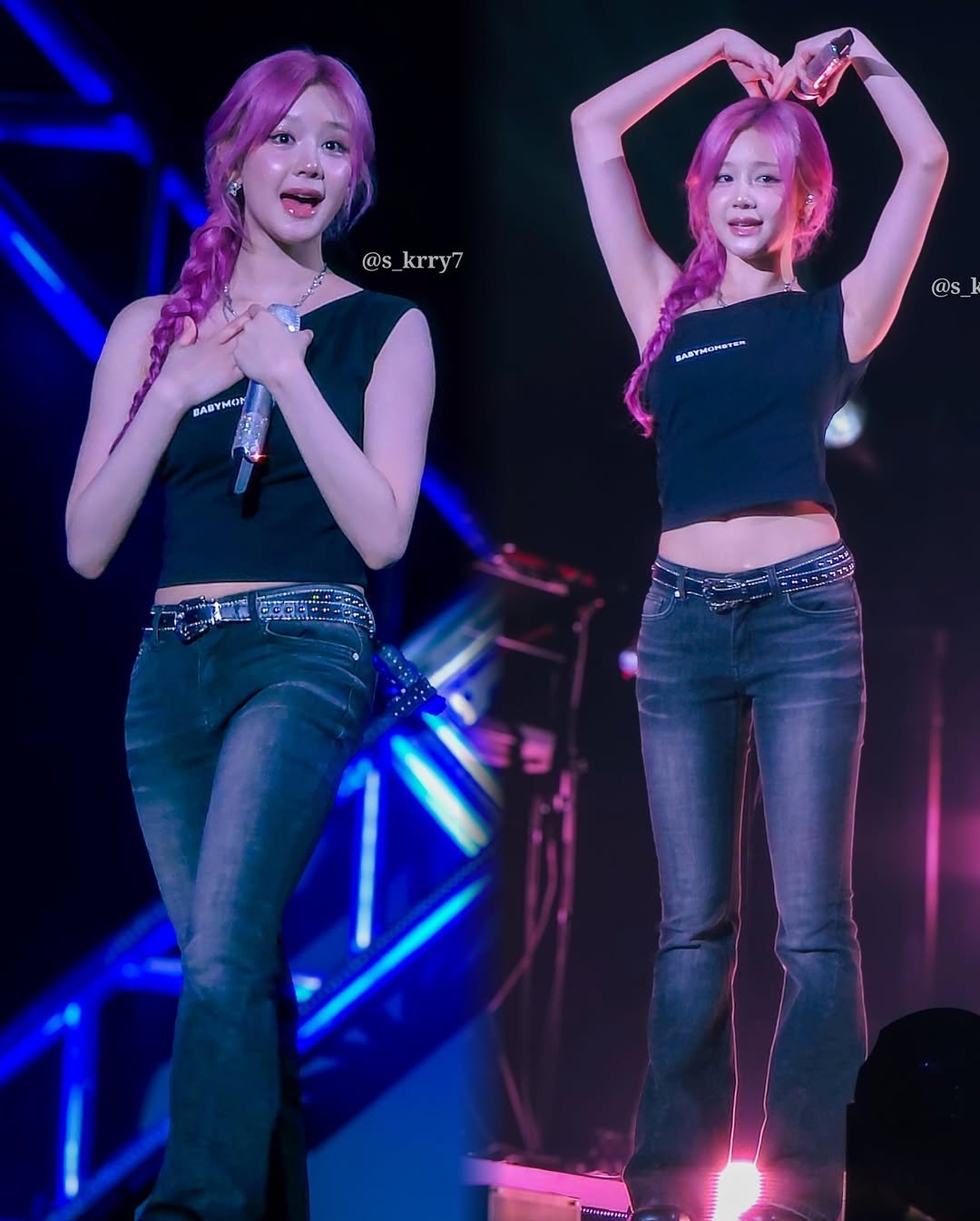 Photo shared by BABYMONSTER PHARITA 파리타 FANPAGE on December 02, 2025 tagging @babymonster_ygofficial, and @babymonster_ygs. May be an image of concert and text.