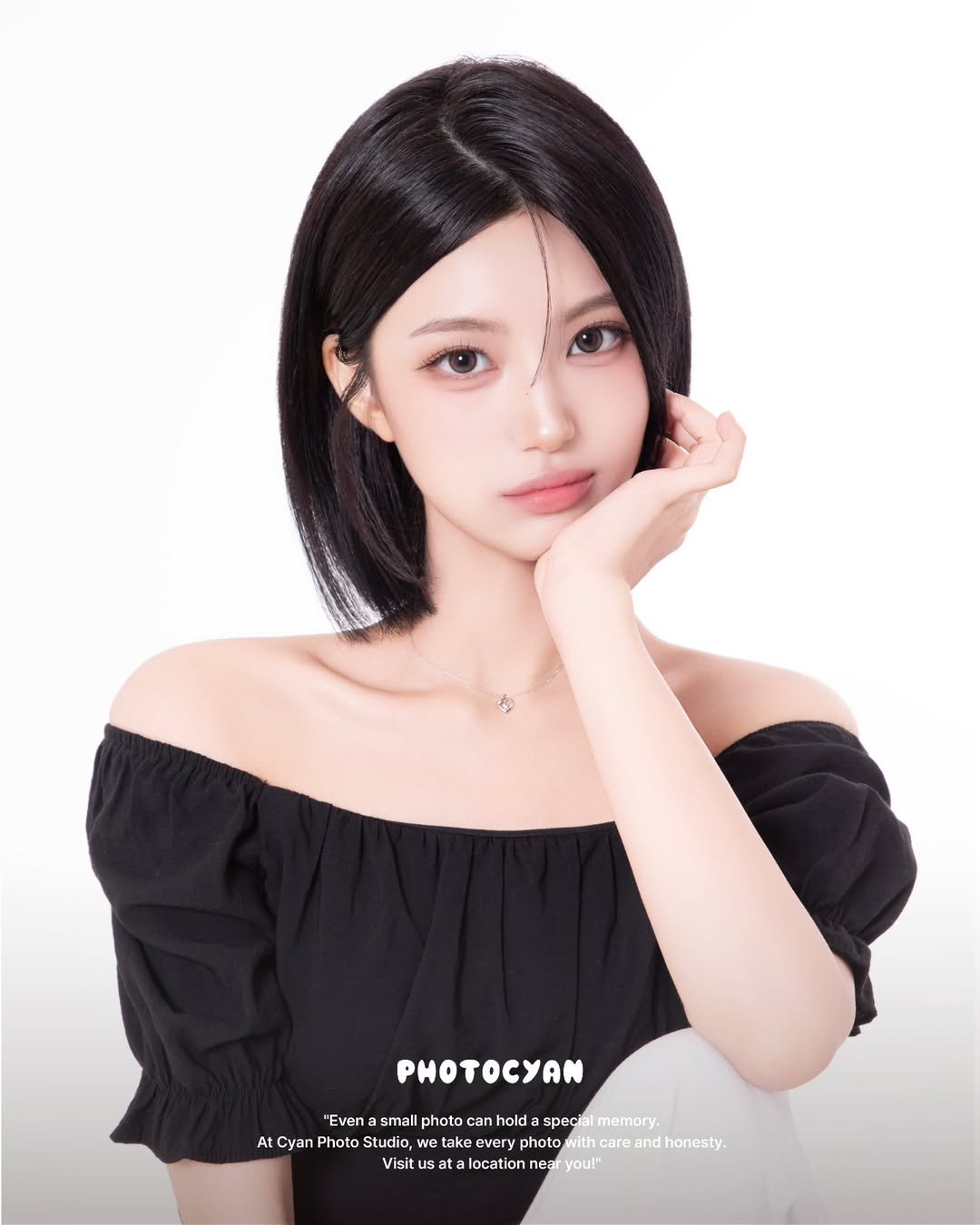 Photo by 시안사진관 [증명사진,프로필] on August 12, 2025. May be a closeup of 1 person, hair, costume and text.