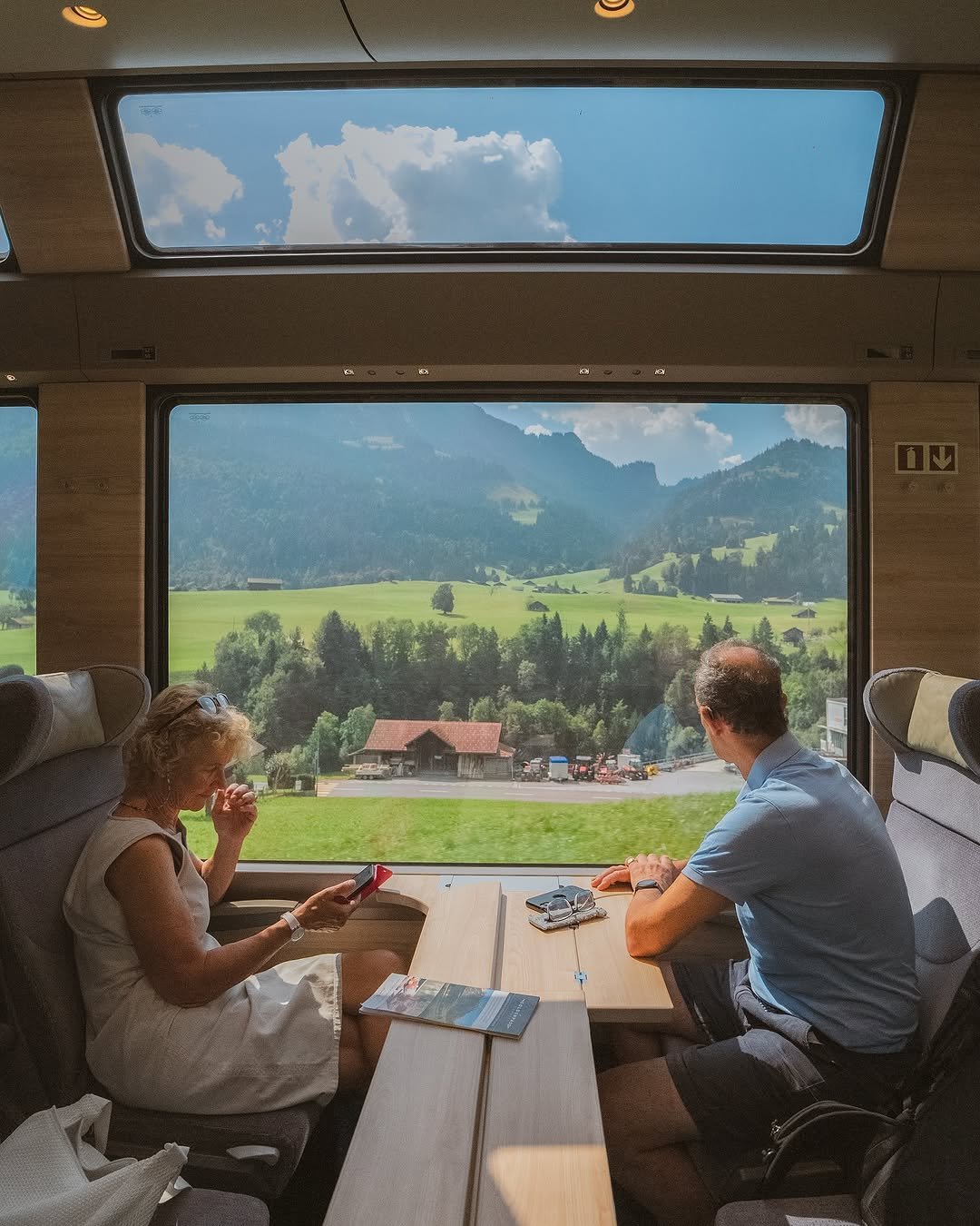 Photo shared by pilsung on August 25, 2025 tagging @myswitzerlandkr. May be an image of 2 people, train and text.