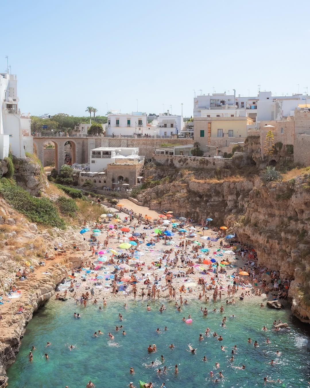 Photo by pilsung on August 18, 2025. May be an image of swimming, Santorini, Camogli, coast and text.