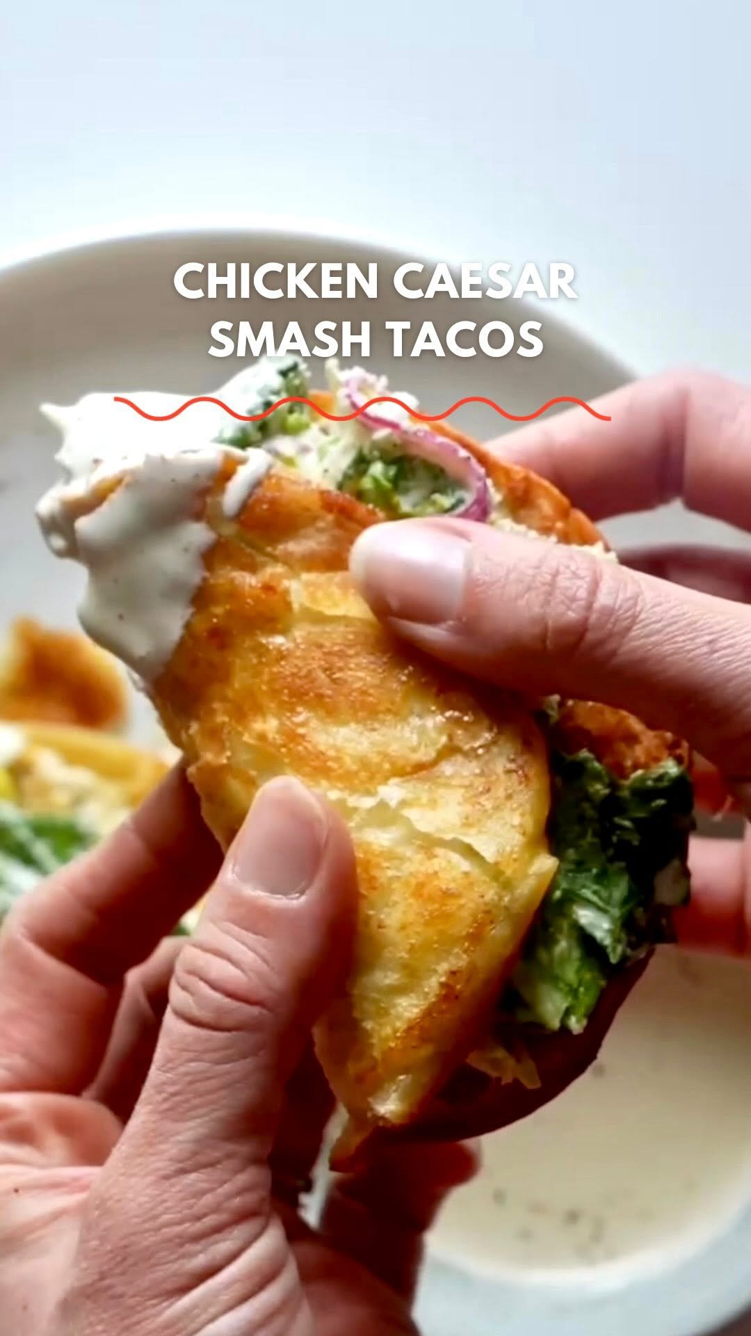 pinchofyum 게시물 이미지: Chicken Caesar Smash Tacos 🤤 these been a...