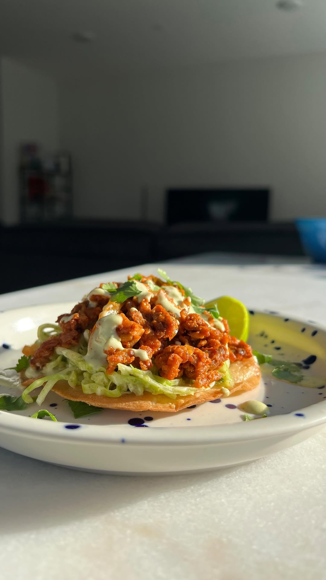 plantbasedrd 게시물 이미지: Shredded Tofu Tinga Tostadas, made from some...