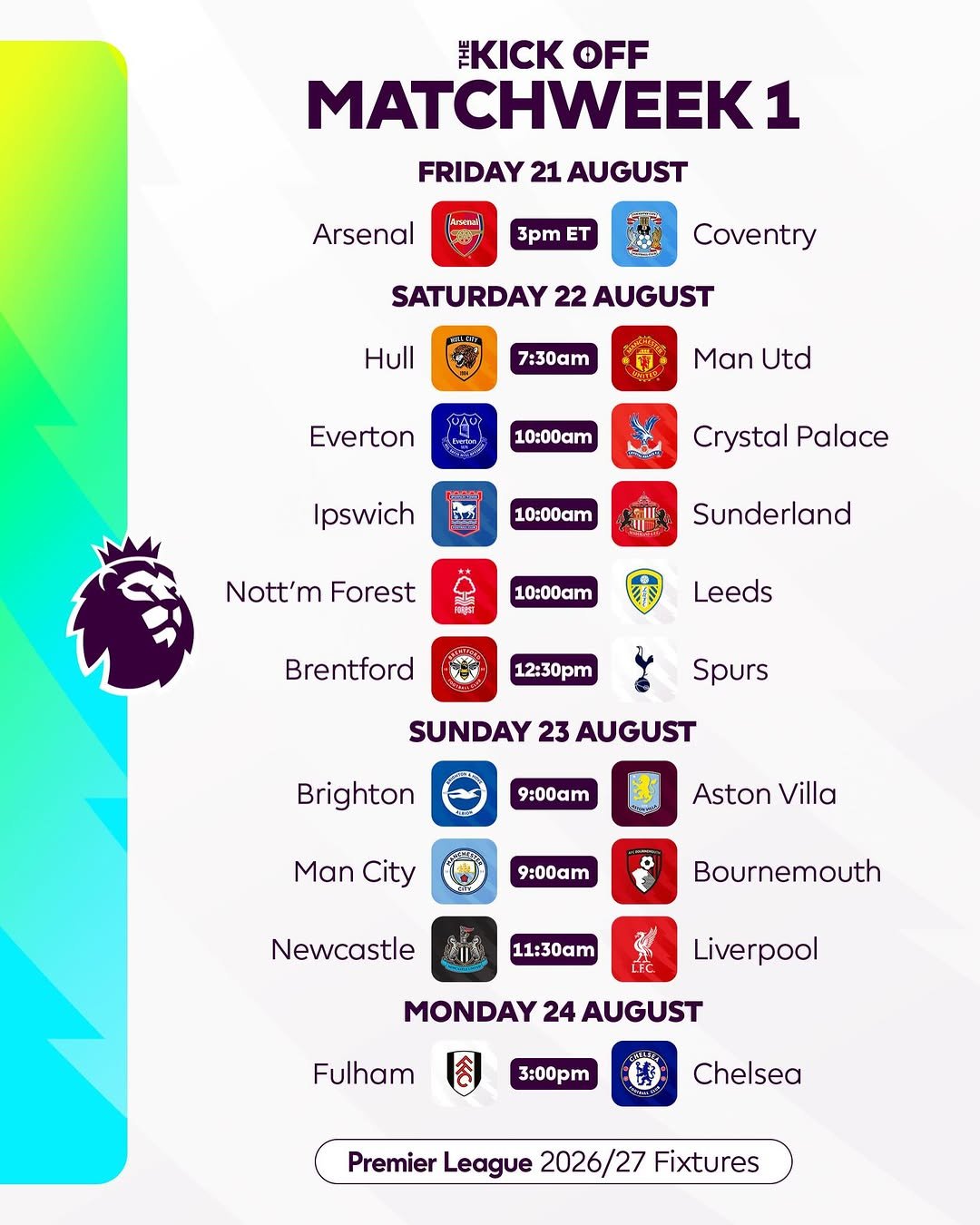 plinusa 게시물 이미지: WAKE UP BABE, THE 2026/27 PREMIER LEAGUE...