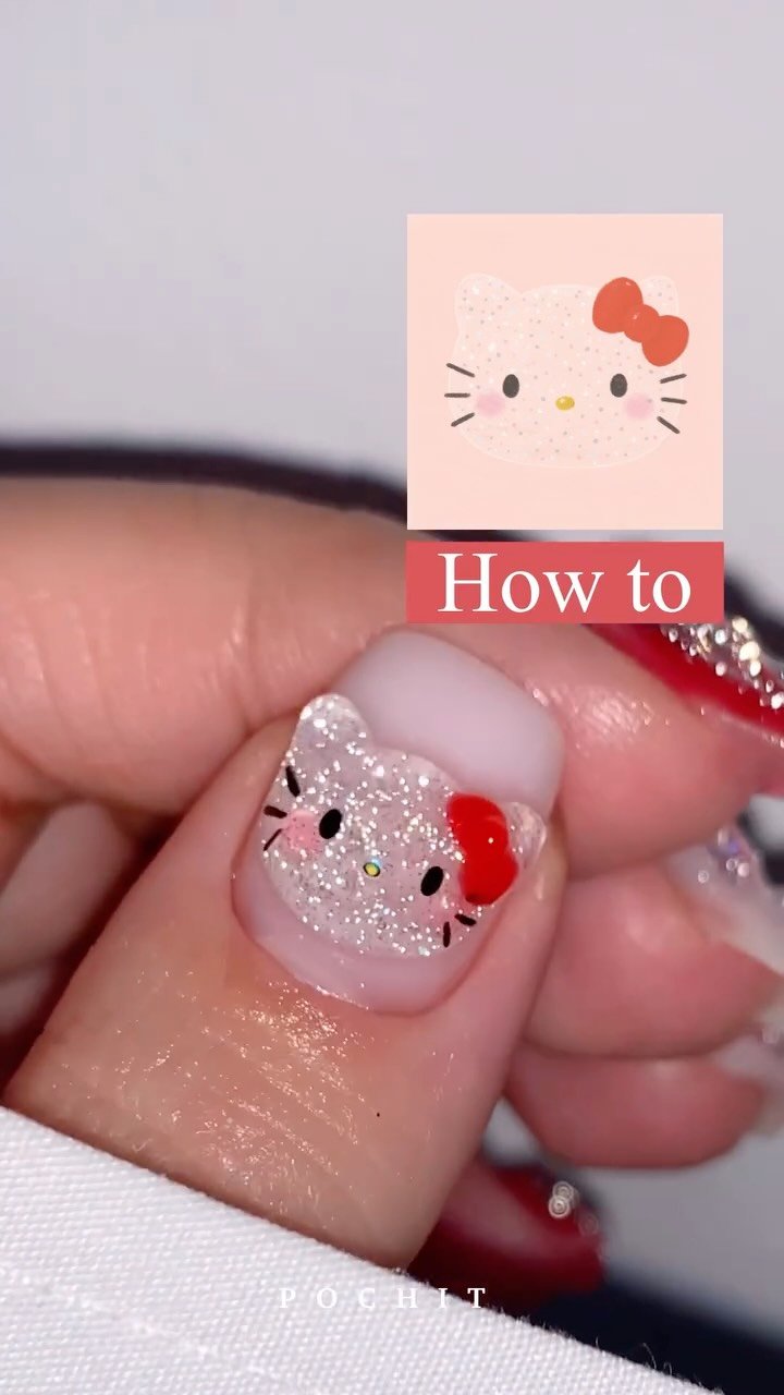 pochit_nail 게시물 이미지: How to do kitty nails ≽^•༚• ྀི≼ 
계속 손톱만 보게되는...