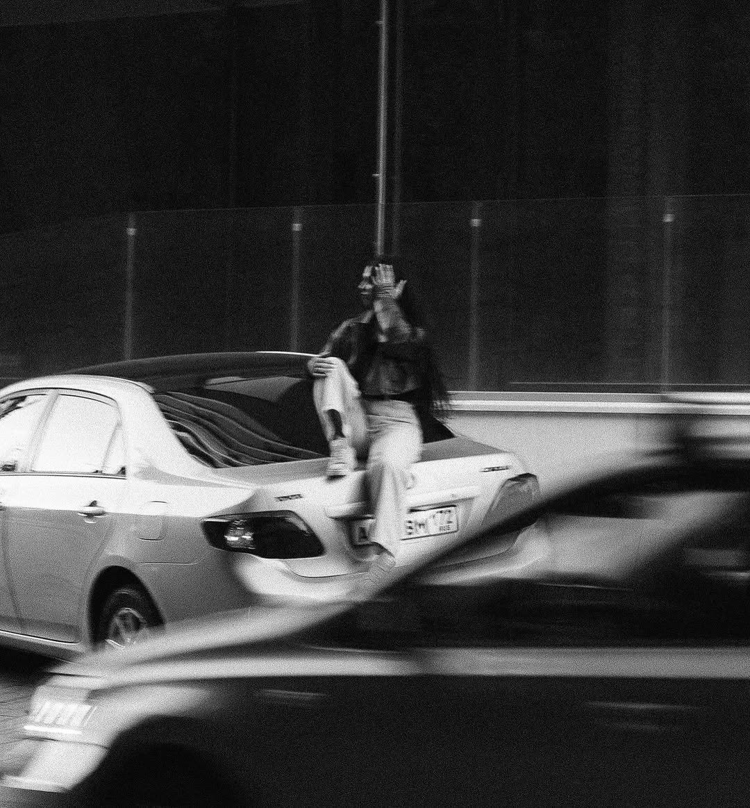 Photo by ПОЛИК on November 06, 2025. May be a black-and-white image of scooter, street and text.