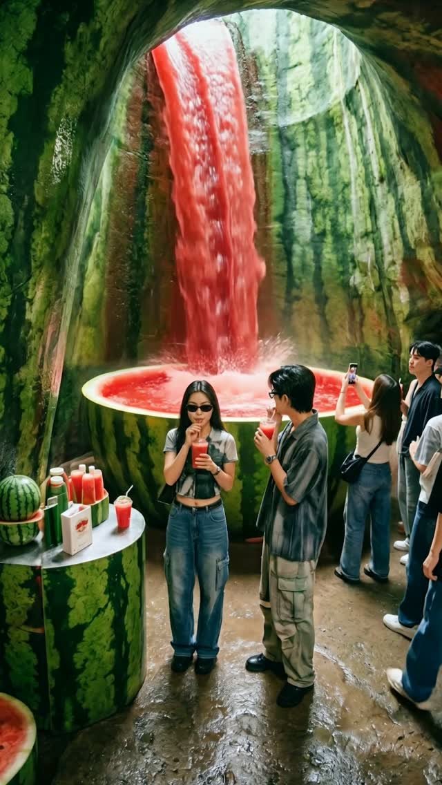 popcon_official 게시물 이미지: 수박 속에 강이 있다면? 🍉
반으로 쪼갠 수박에 올라타
혼자 둥둥 떠내려가는 강이...
