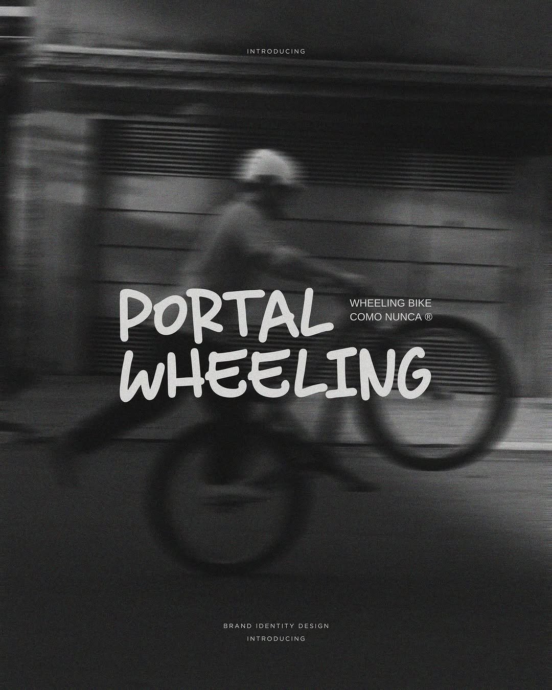 Photo shared by Pedro Primão ® on January 14, 2026 tagging @portalwheeling, @hudsonudg, @alyjuniordesign, and @studiopedroprimao. May be a black-and-white image of bicycle, poster and text that says 'INTRC INTRADUCING DUCING PORTAL WHEELINGBIKE WHEELING BIKE COMO NUNCA COMONUNCA R WHEELING EHANDDENTITYDESIGN TY DESIGN BRAND DENT INTRODUCING'.