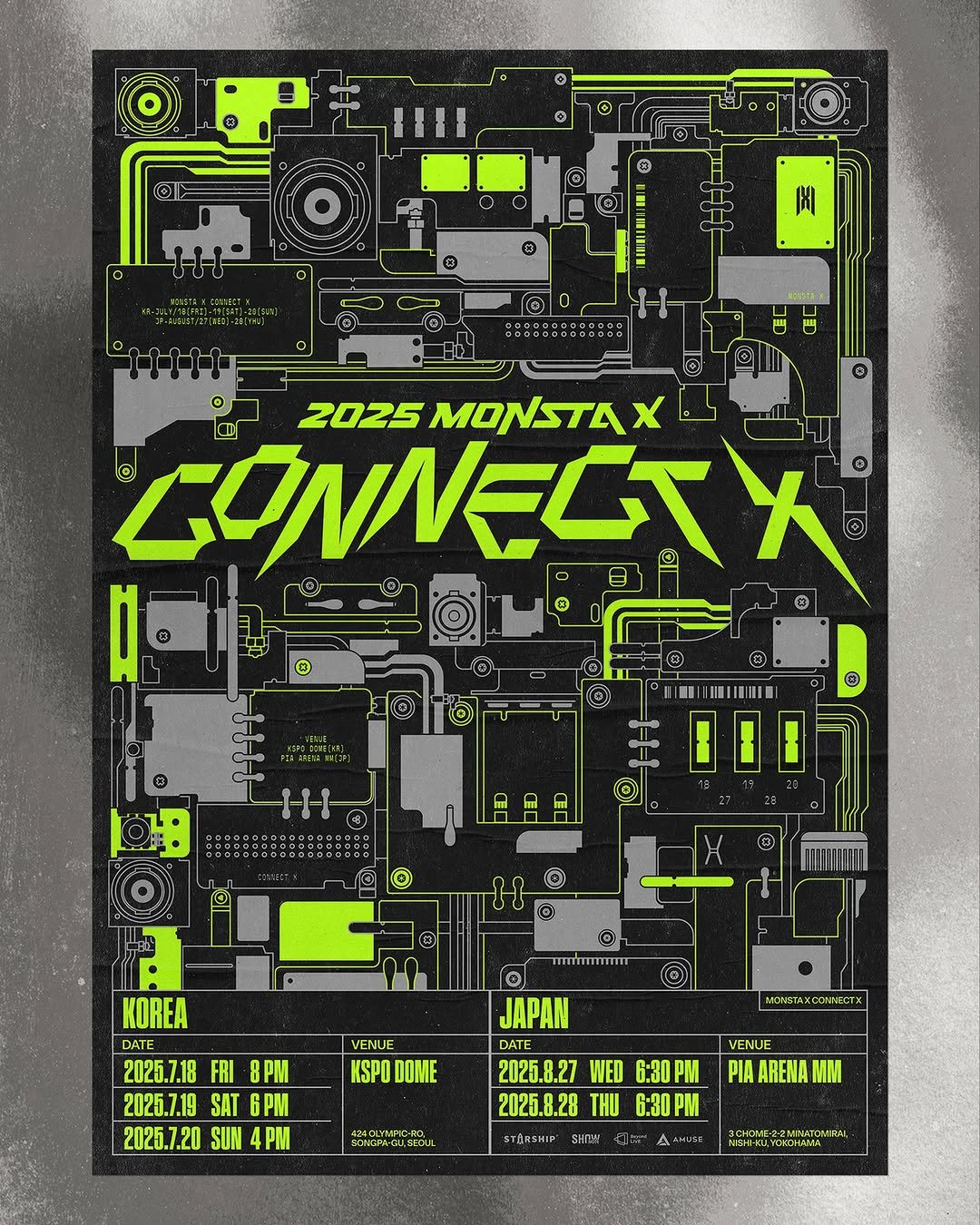 Photo shared by Jaehoon Choi on September 16, 2025 tagging @official_monsta_x. May be an image of poster, magazine and text.