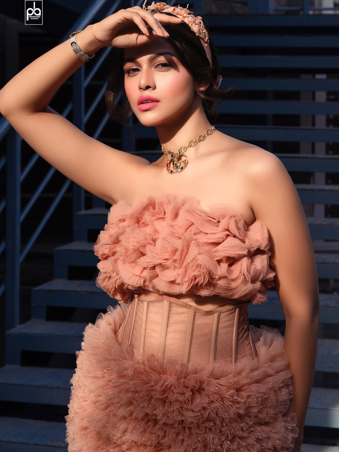 Photo shared by Praveen Bhat Photography on February 09, 2026 tagging @praveenbhatphotography. May be an image of one or more people, makeup, dress and text.