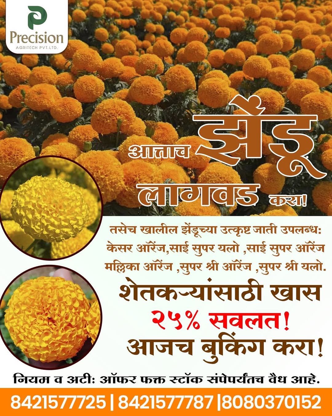 precision_agritech 게시물 이미지: 🌼 आताच झेंडू लागवड करा आणि कमवा भरघोस नफा!...