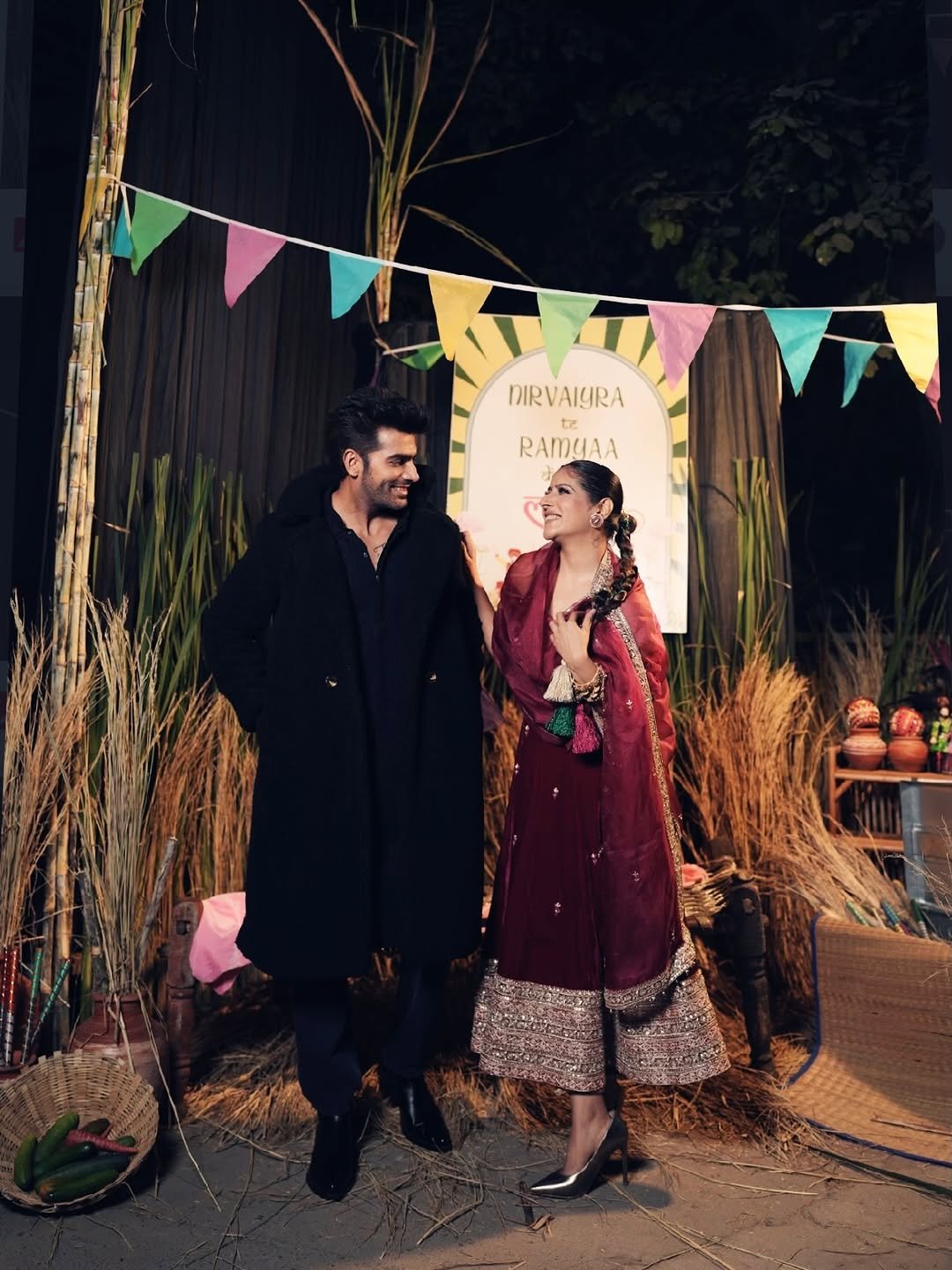 Photo by Preeti Chawla on January 14, 2026. May be an image of one or more people, beard, makeup, overcoat, dress, picnic and text that says 'DIRVAIGRA DIRV RAMGAA'.