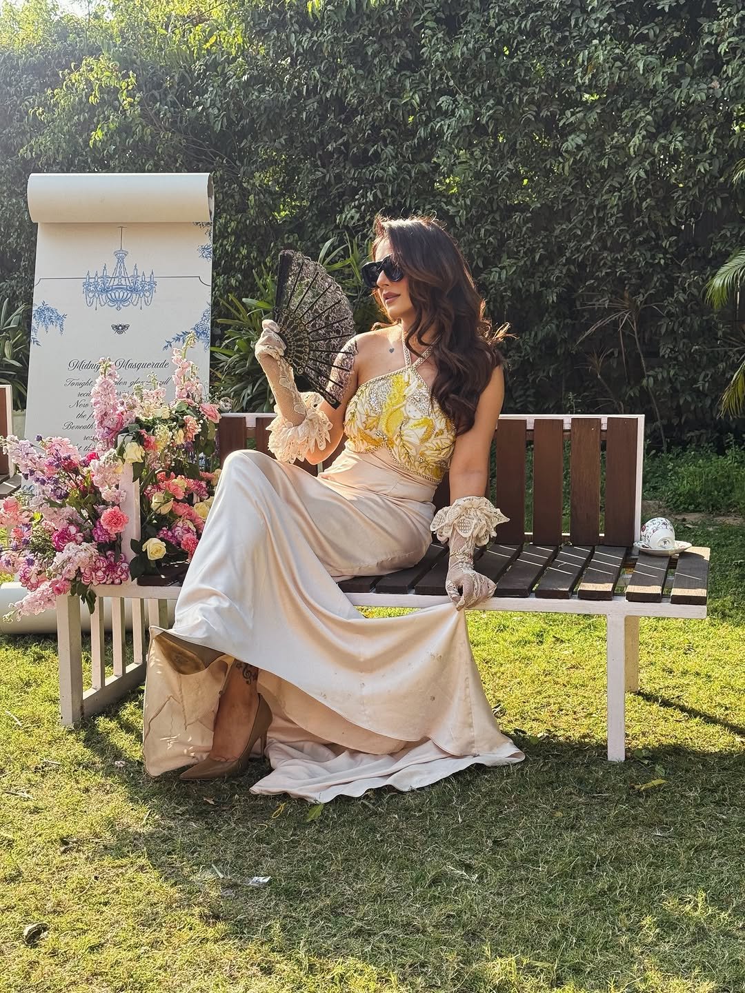 Photo shared by Preeti Chawla on March 01, 2026 tagging @socialecouture. May be an image of gown, flower, wedding and text.