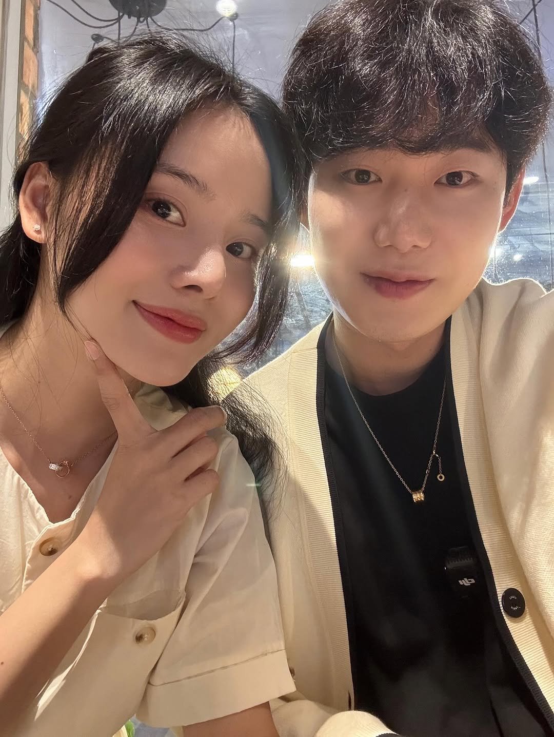 Photo shared by 박재훈 on October 23, 2025 tagging @qkrwogns99. May be a selfie of one or more people, hair and text.