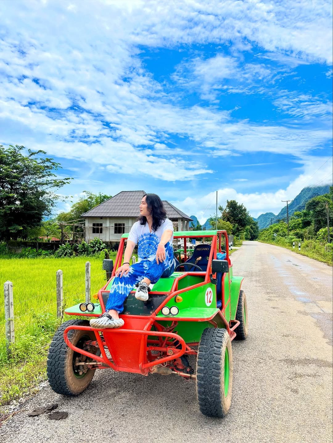 Photo by 박재훈 on August 24, 2025. May be an image of 1 person, buggy, dune buggy, wagon, tractor, carriage, lawnmower, outdoors and text.