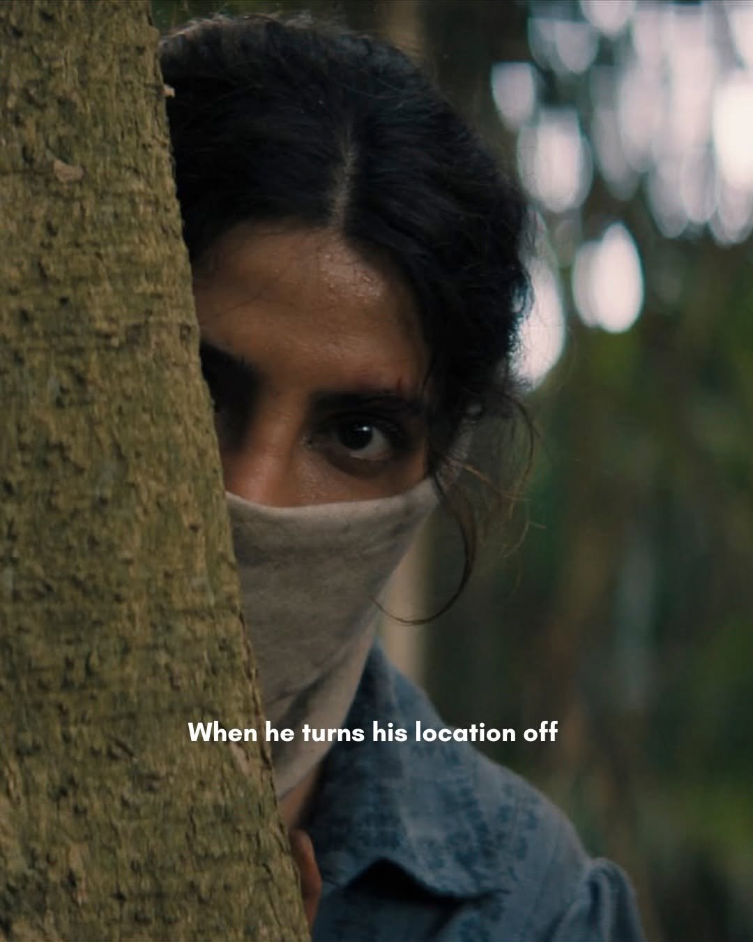 Photo by Priyanka on February 25, 2026. May be a meme of one or more people, poster, face mask and text that says 'When he Whenheturnshislocationff turns his location off'.