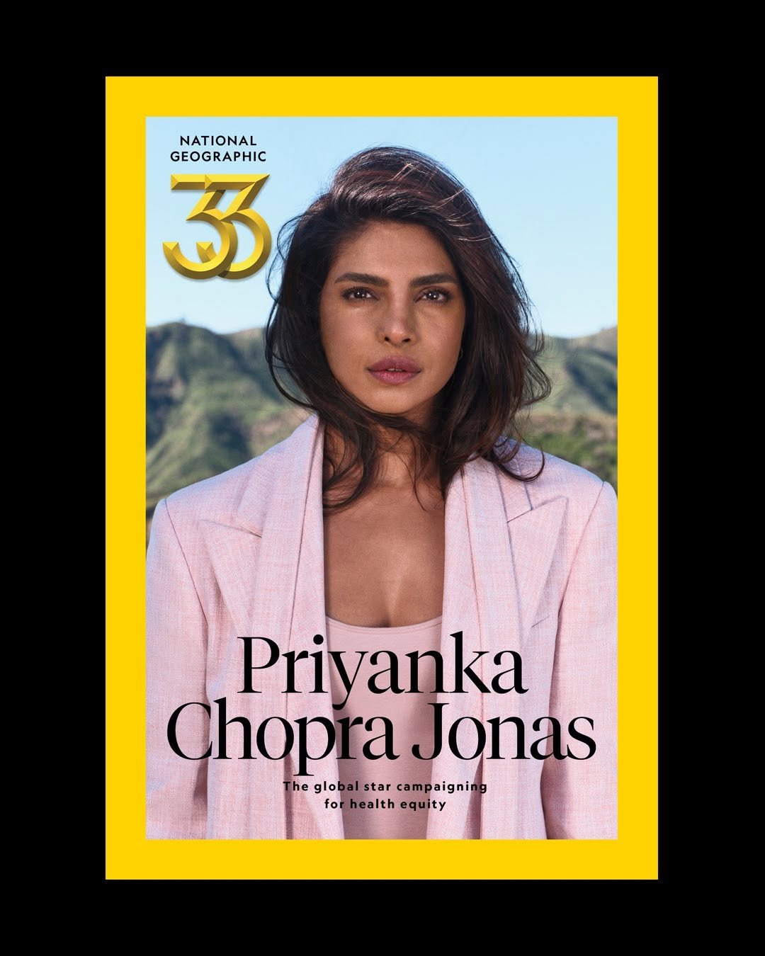 Photo shared by National Geographic on March 17, 2026 tagging @priyankachopra. May be an image of one or more people, makeup, magazine, poster, calendar and text that says 'NATIONAL GEOGRAPHIC ऊ Priyanka Chopra ChopraJonas ra Jonas he glob lobalstarcampaignin campaignin camp al star aignin fo health forhealthequity equi ty'.