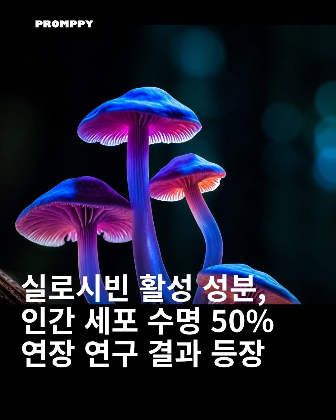 promppy_com 게시물 이미지: 🍄 실로시빈 활성 성분, 인간 세포 수명 50% 연장 연구 결과 등장
2025년...