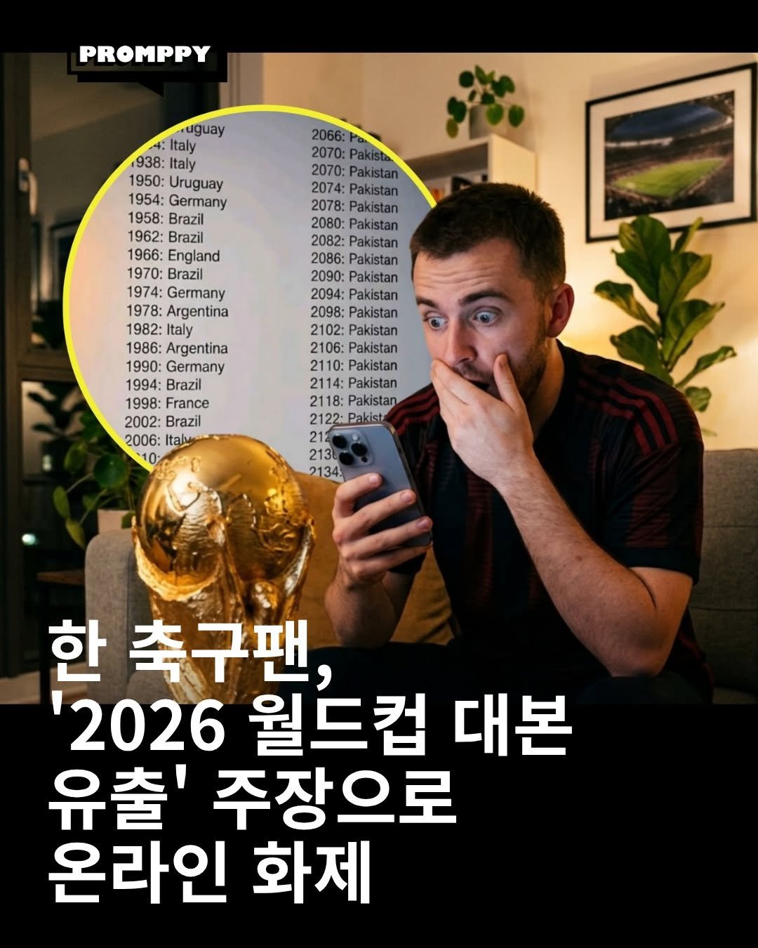 promppy_com 게시물 이미지: ⚽ 한 축구팬, '2026 월드컵 대본 유출' 주장으로 온라인 화제

📱 X에 한...