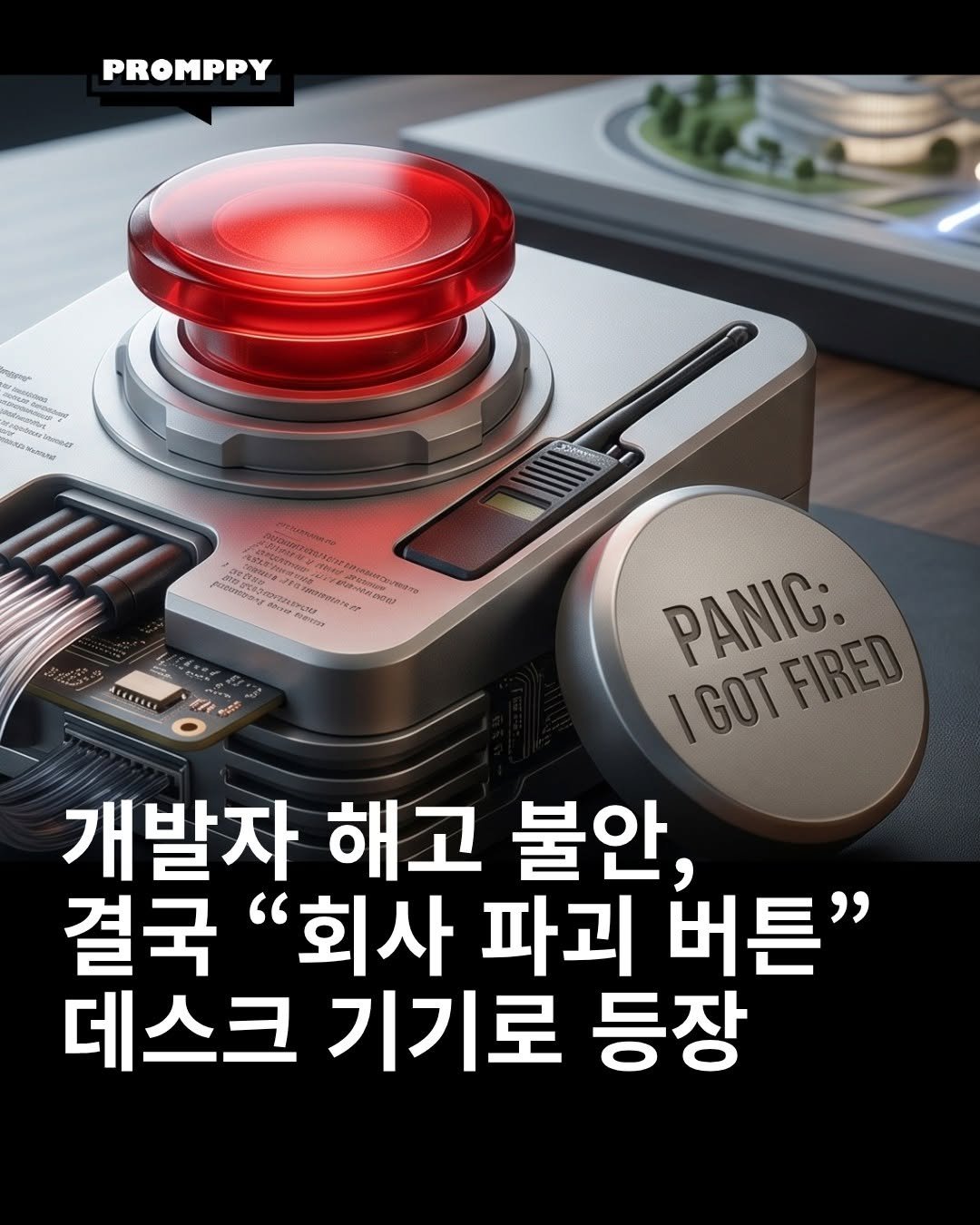 promppy_com 게시물 이미지: 🧨 개발자 해고 불안, 결국 “회사 파괴 버튼” 데스크 기기로 등장
개발자...