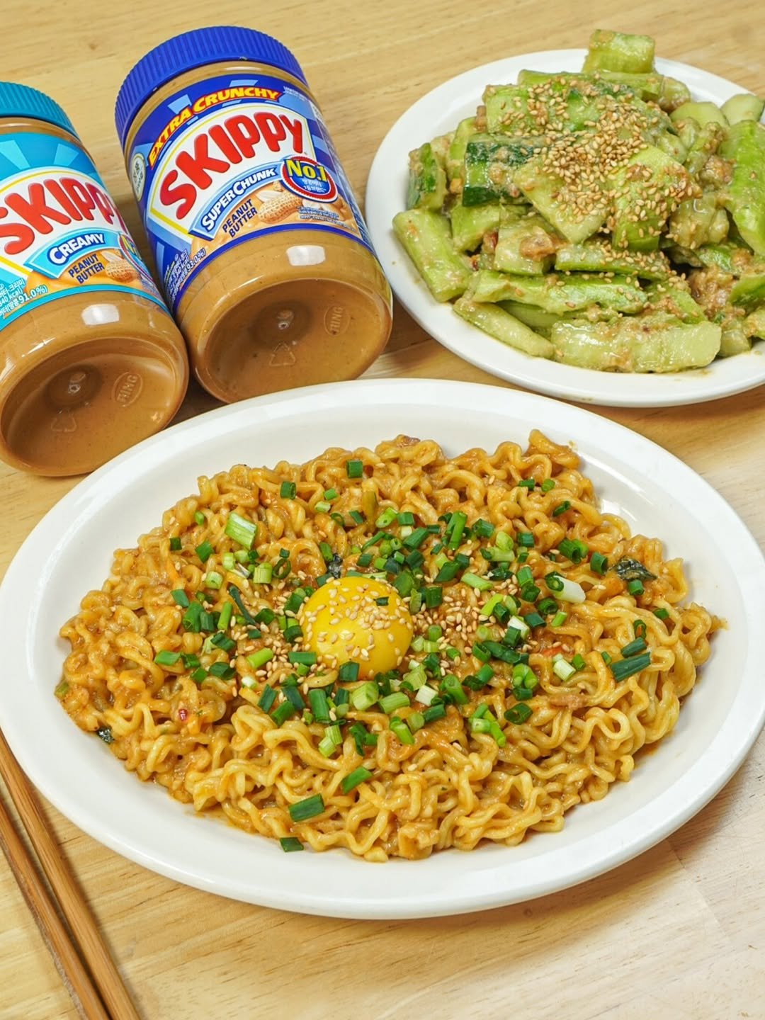 Photo shared by 리틀식탁 LittleTable on April 23, 2026 tagging @skippybrandkr. May be an image of chow mein, ramen, noodles, sauce, boiled egg and text.