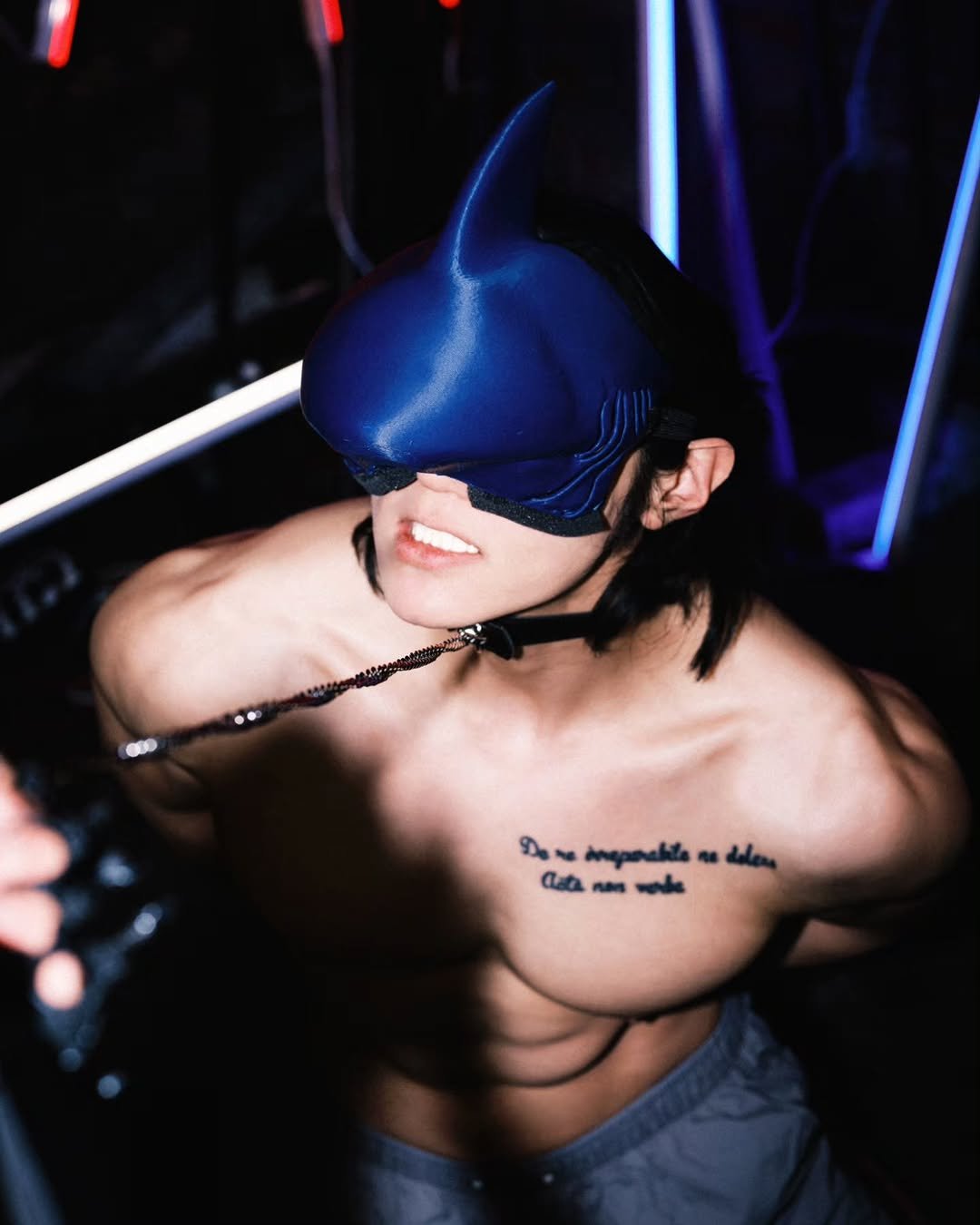 Photo shared by 이 상현 (박하) on March 28, 2026 tagging @apple_film0418. May be an image of costume, underwear, eye patch and text.