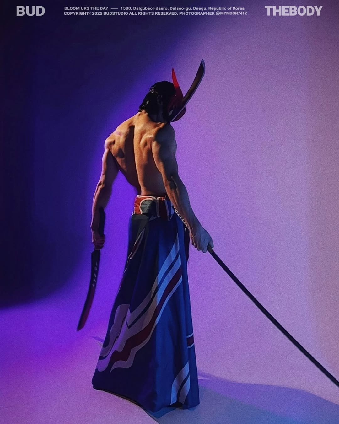 Photo shared by 이 상현 (박하) on April 22, 2026 tagging @mymoon7412, and @budstudio__kr. May be an image of sword, costume, poster and text that says 'BUD BLOOM 1580, Daigubeol Dalseo-gu Daegu, Republle Korea COPYRIGHT WU.T/EATERORRO 2025 025BUDSTUDIOAL AL RIGHTS RIGHTSRESERVE RESERVED PHOTOGRAPHER @MYMOON7412 THEBODY'.