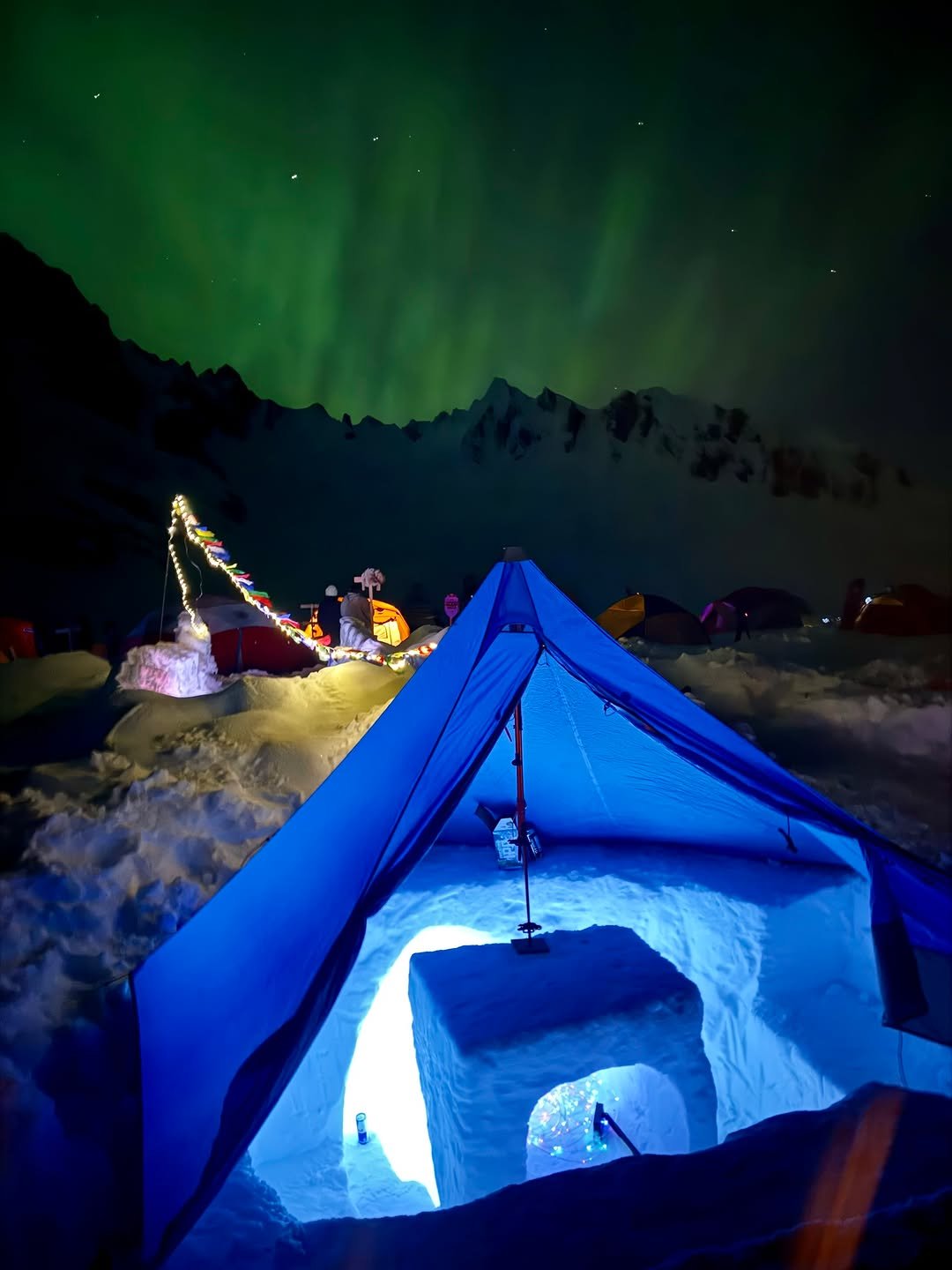 Photo shared by Quiksilver on January 06, 2026 tagging @quiksilver.snow. May be an image of campsite, arctic and text.