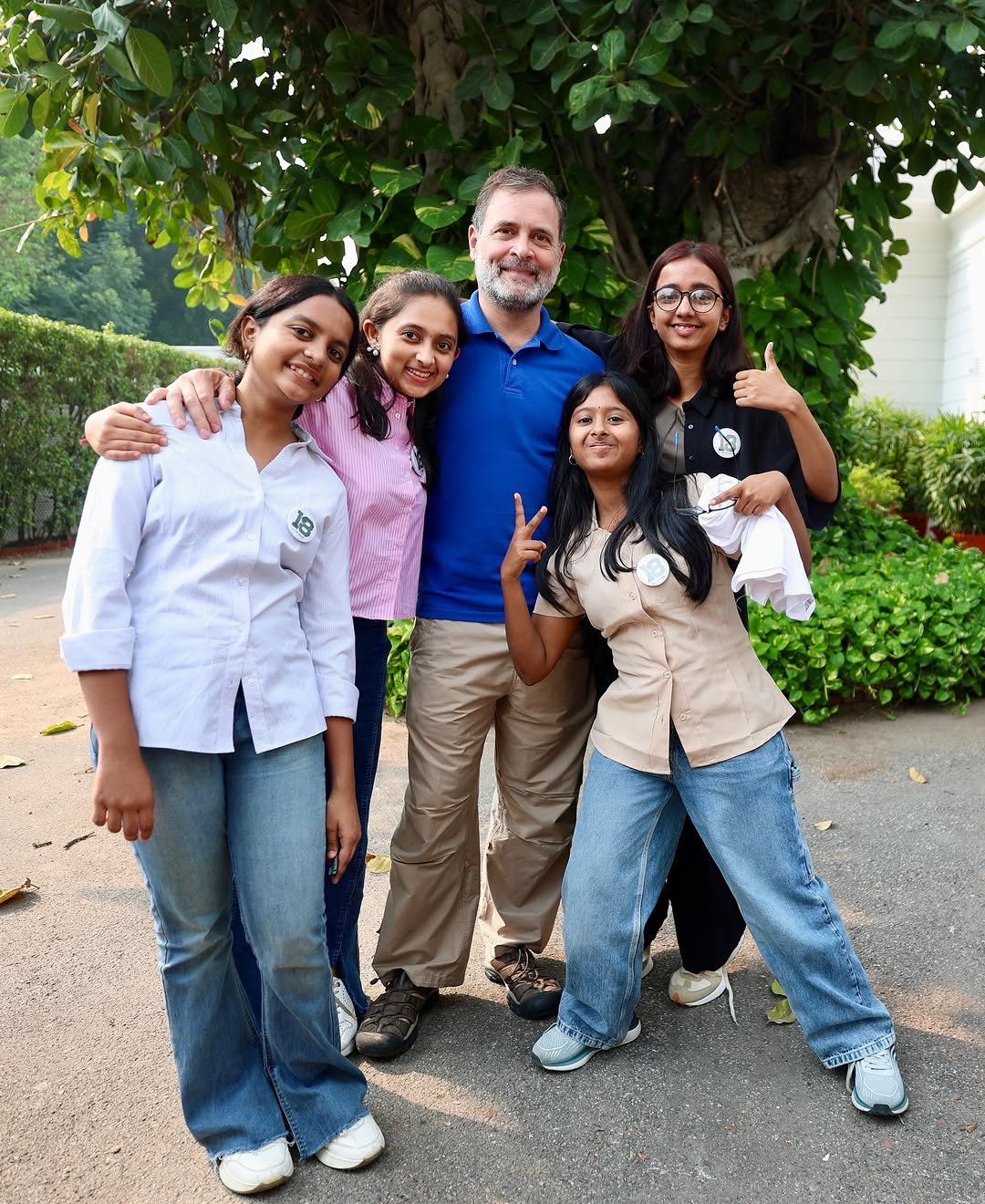 Photo shared by Rahul Gandhi on November 10, 2025 tagging @incindia, @bharatjodo, and @theunder18world. May be an image of one or more people and people smiling.