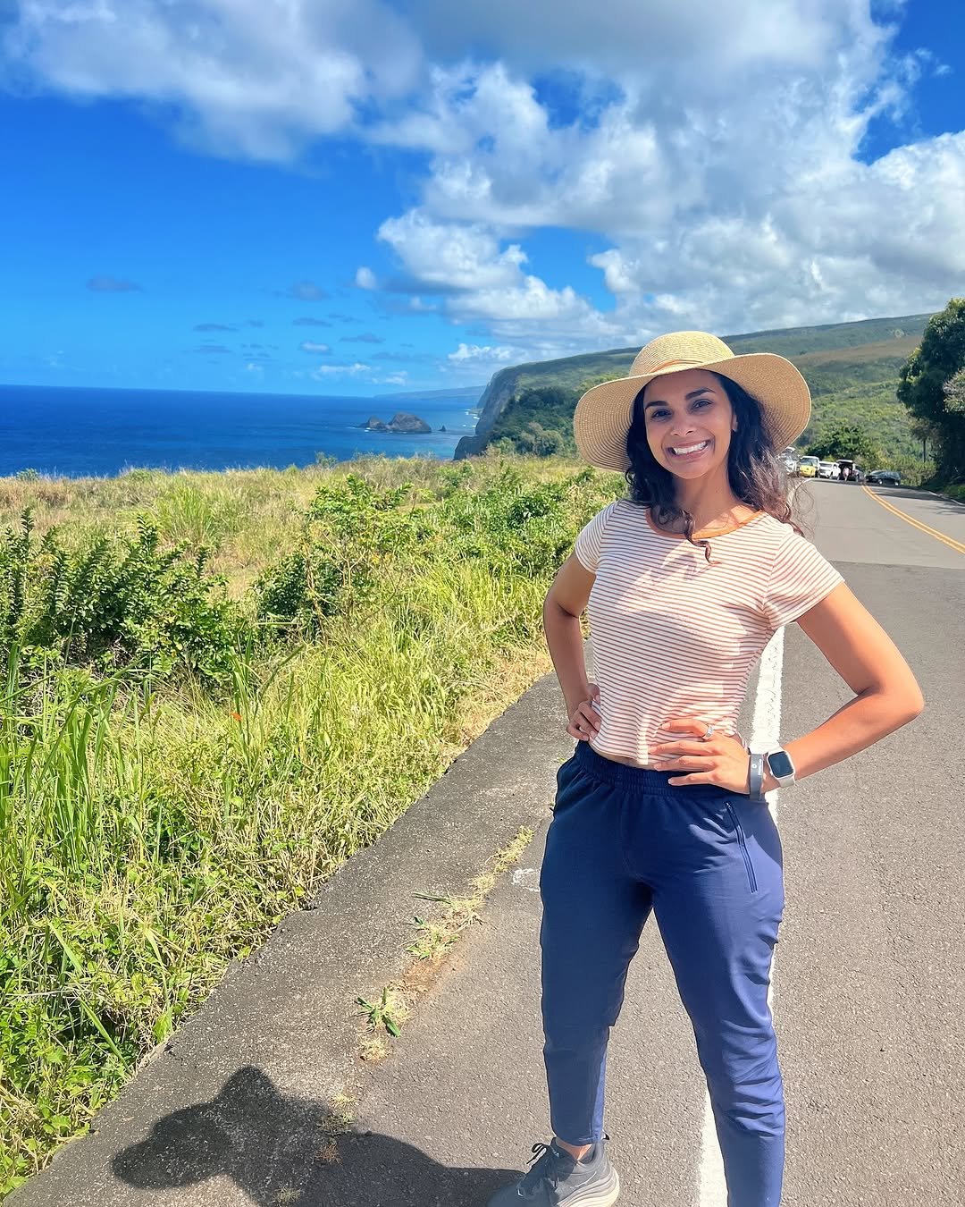 Photo by Nisha Vora | Vegan Recipes on October 09, 2025. May be an image of 1 person, horizon, ocean and text.