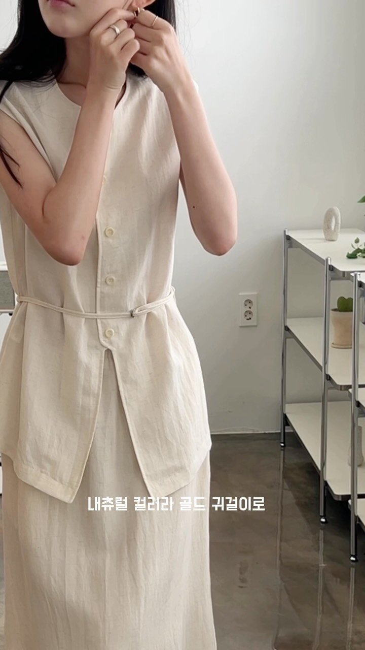 rangbe__ 게시물 이미지: 원단감 보고 진짜 미쳤다 소리 나온 린넨 텐셀 투피스 🖤은은한 내추럴 컬러에 버클로...