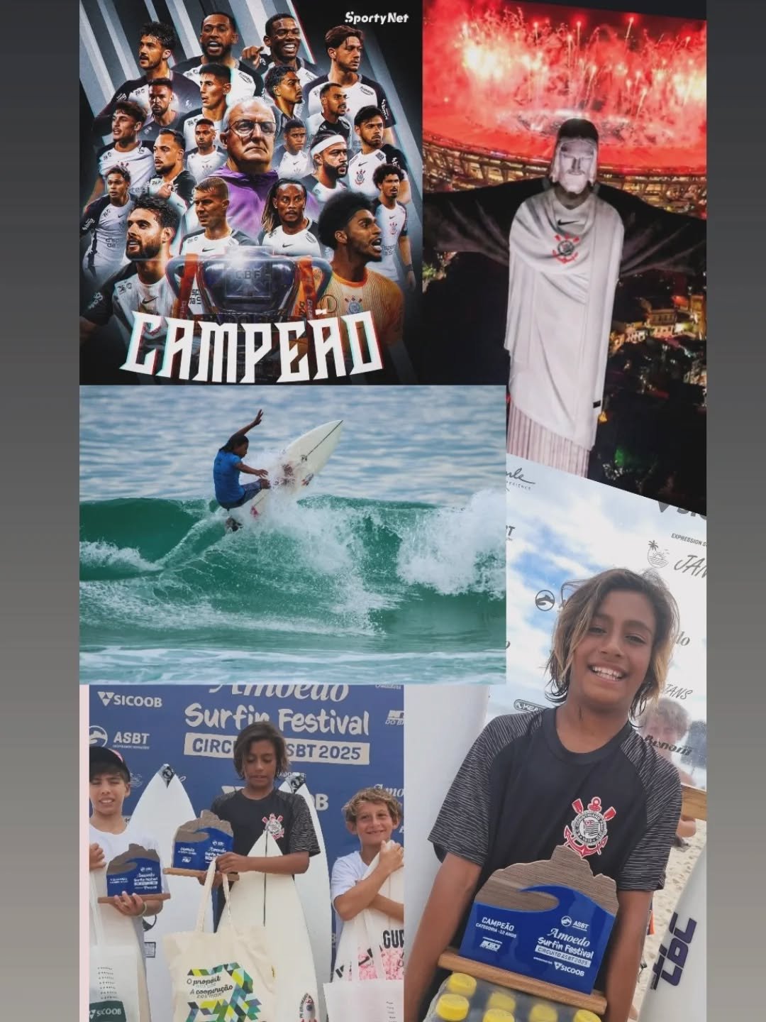 Photo shared by Raoni Rocha Silva Rodrigues on December 22, 2025 tagging @corinthians, @pranchastbc, @fu.wax, @starpoint_villalobos, @starpoint.moema, @oficialcolegioadelia, @prof_valdirlemos, @rawadmourad.adv, @radicaiscorinthians, and @ps.entregas. May be an image of surfboard, poster, water and text.