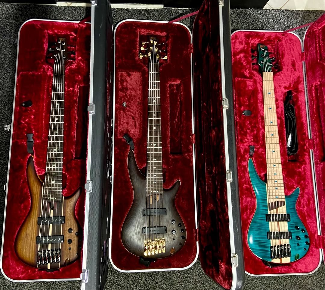 Photo by Raphael Dafras in Brasil (País) with @officialibanezguitars, @ibanez_japan, and @ibanezguitars_brasil. May be an image of guitar and text.