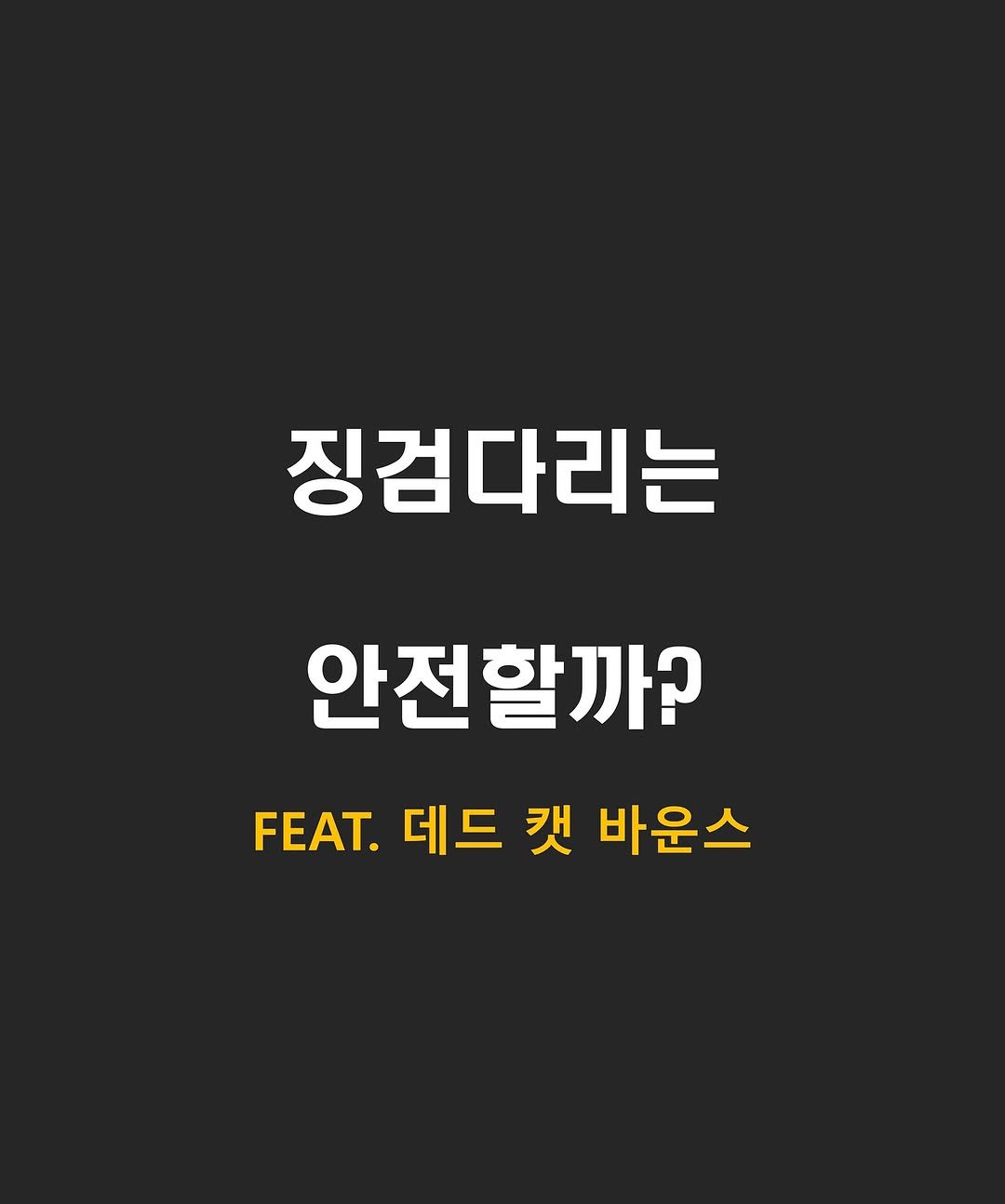 Photo by 닥스훈트 on November 04, 2025. May be an image of poster and text that says '징검다리는 안전할까? FEAT. 데드 캣 바운스'.