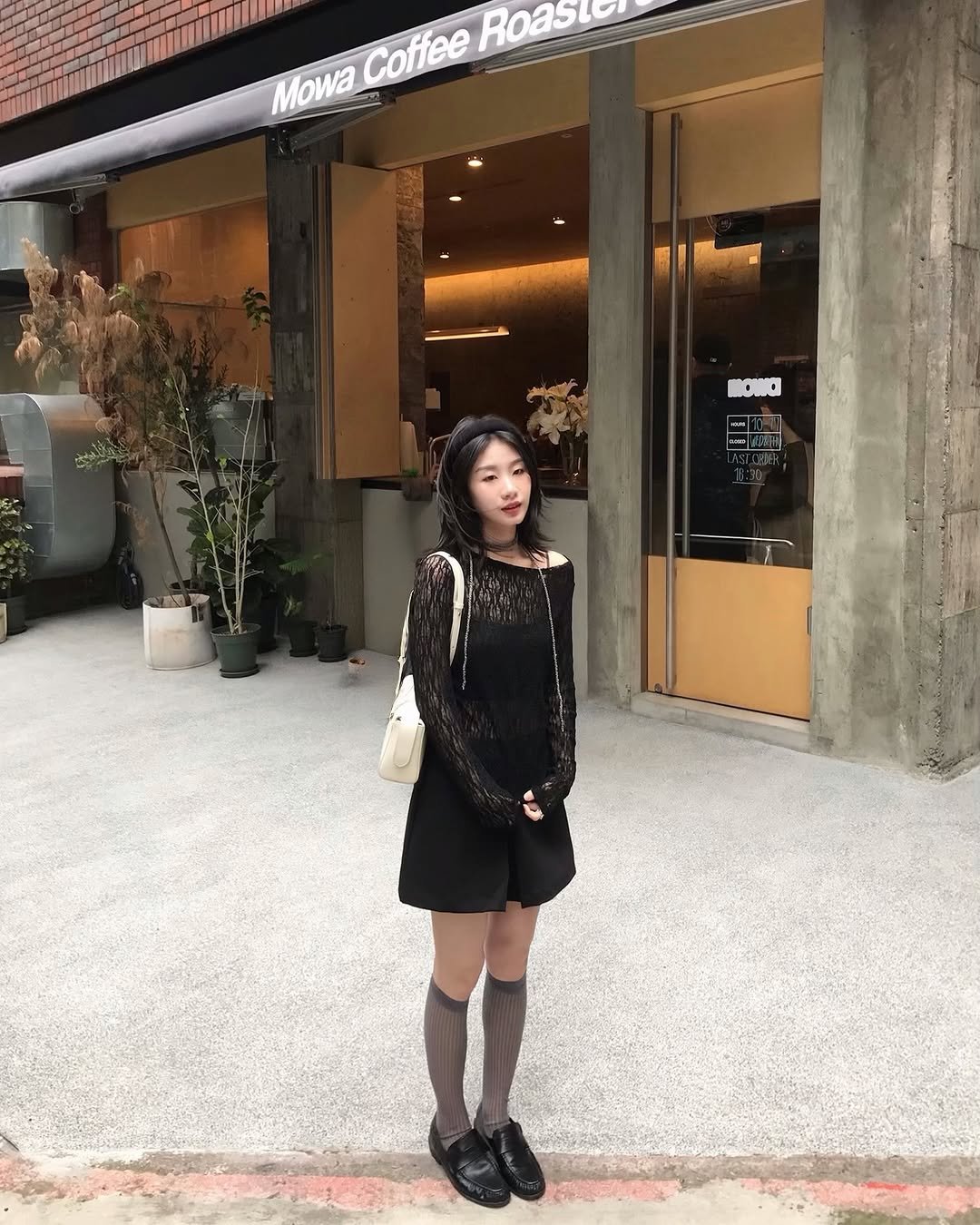 Photo shared by 𝙍𝙚𝙣𝙚𝙚 𝙏. on March 09, 2026 tagging @meierq. May be an image of beret, fishnet stockings, miniskirt and text.